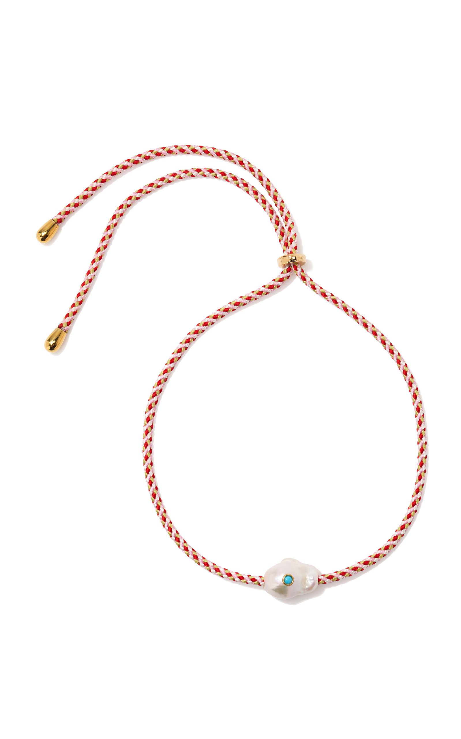 Camper Silk; Pearl And Turquoise Necklace