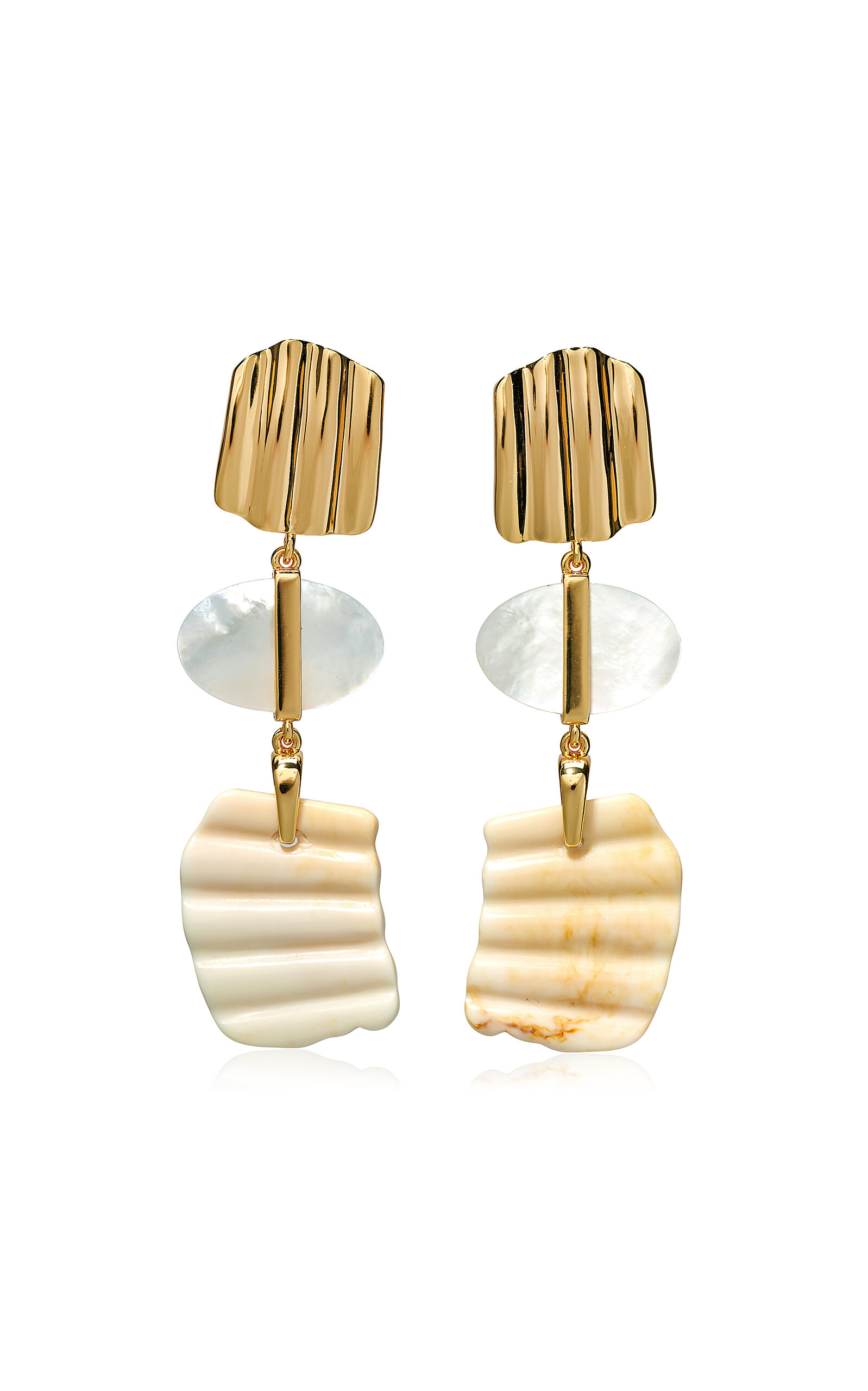 Shop Lizzie Fortunato Suna Earrings In Gold