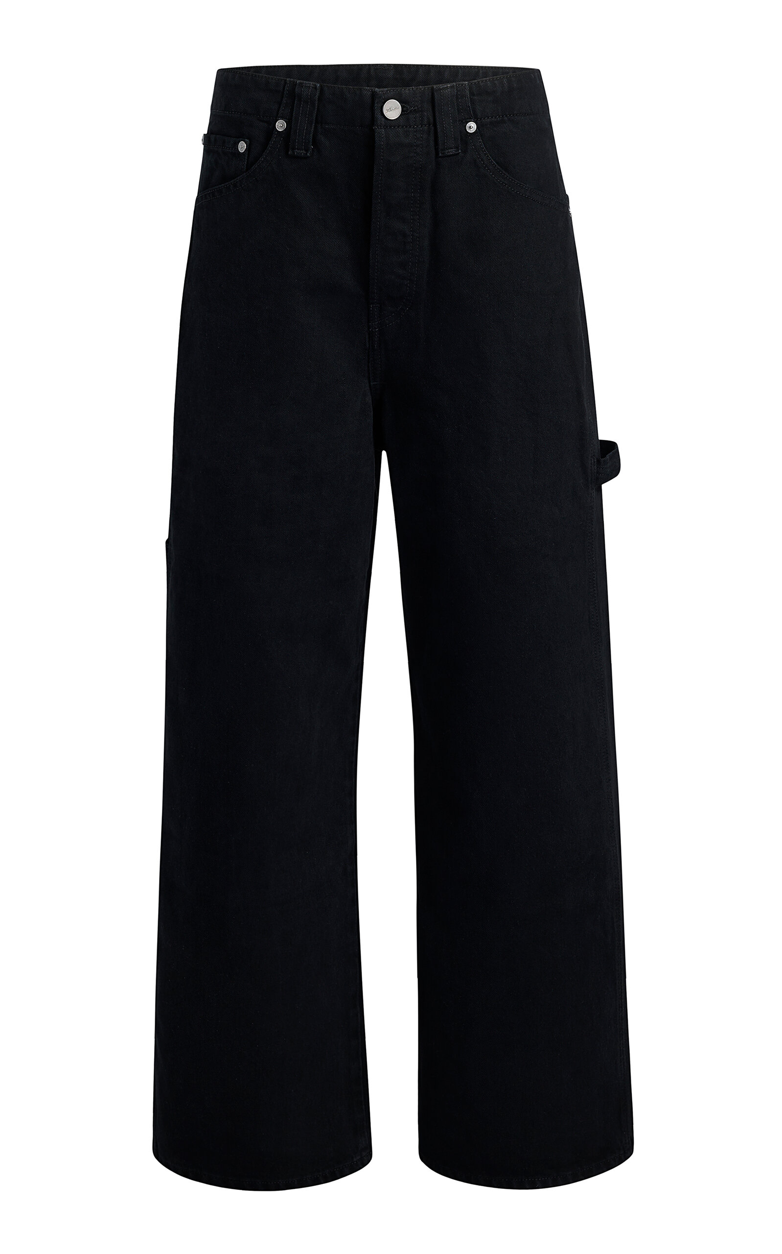 Shop Khaite Sowen Mid-rise Wide-leg Jeans In Dark Wash