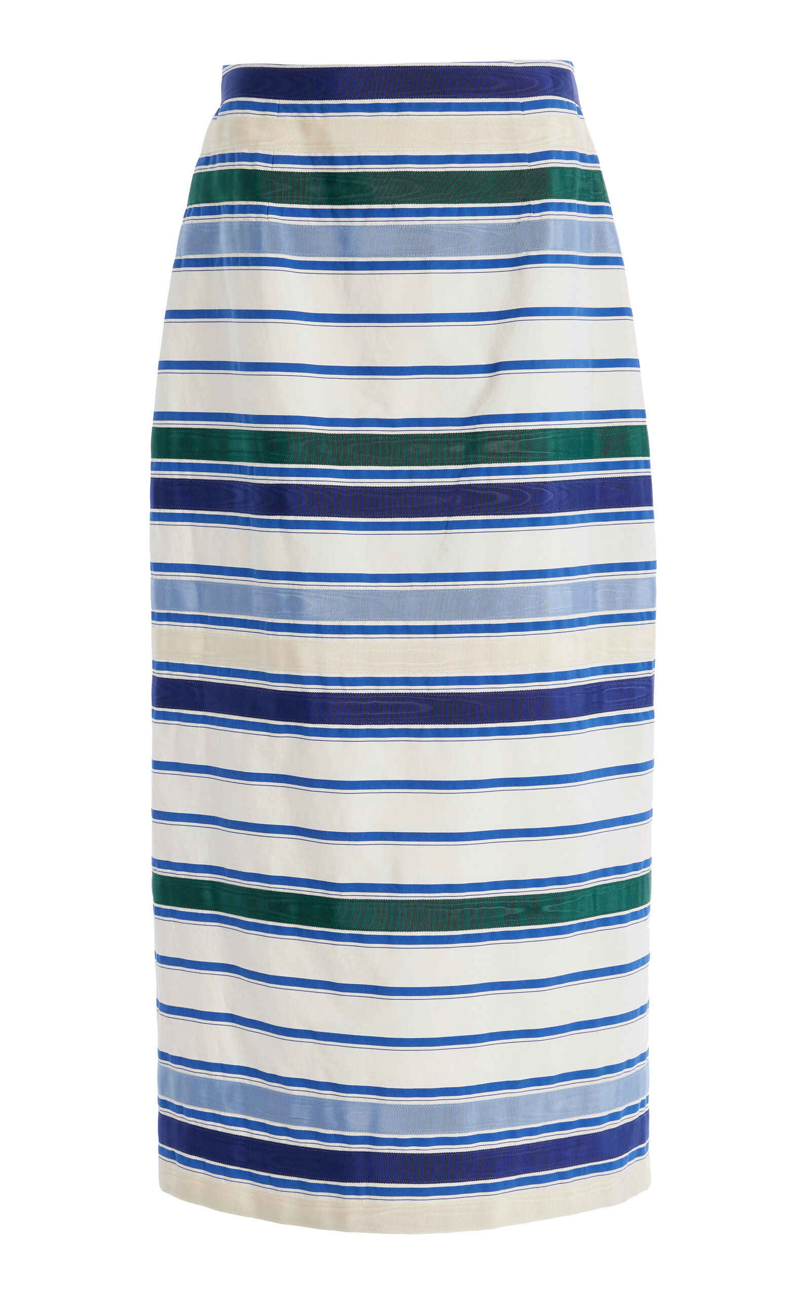 Striped Cotton Midi Skirt