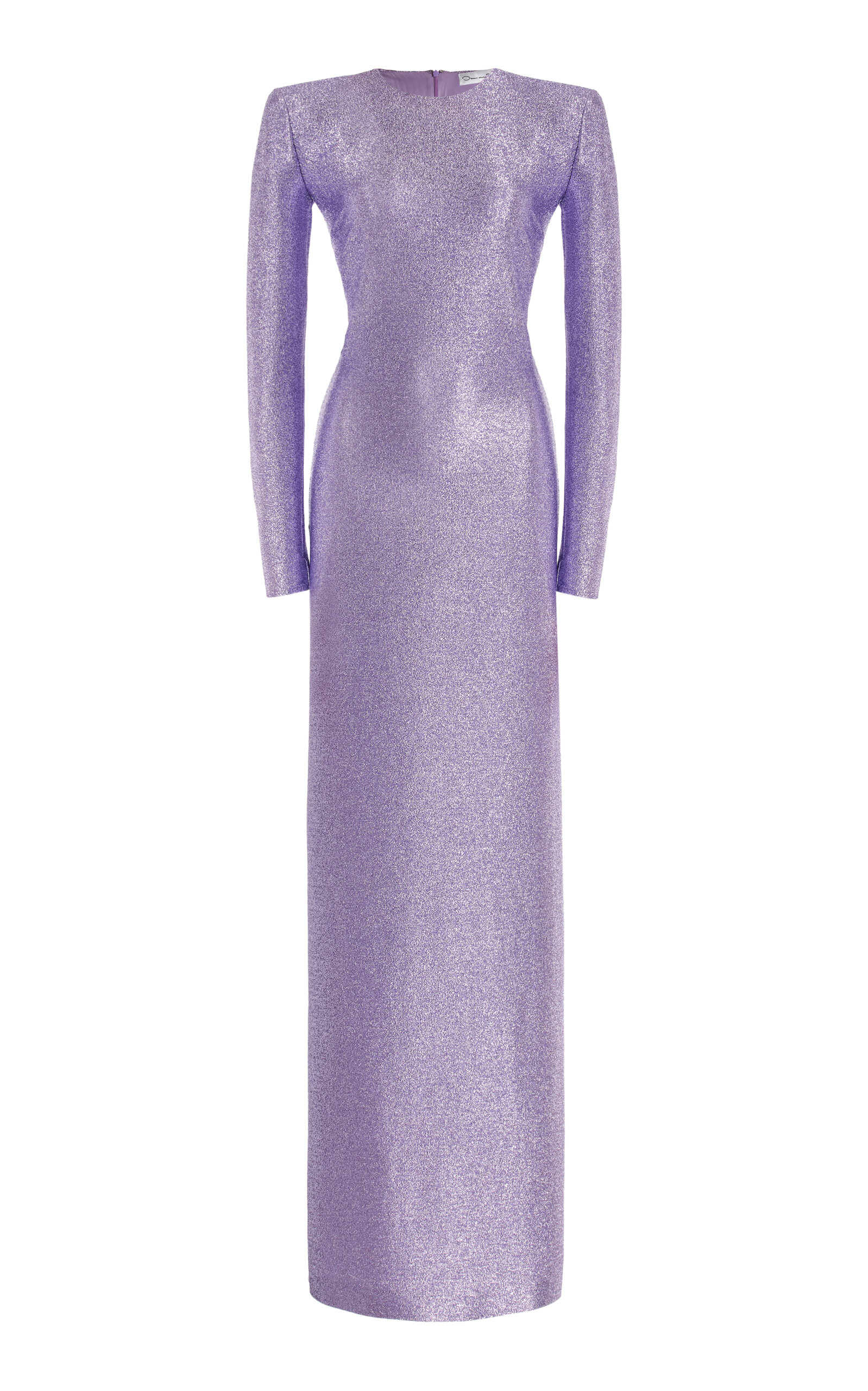 Shop Oscar De La Renta Stretch-lamé Gown In Purple