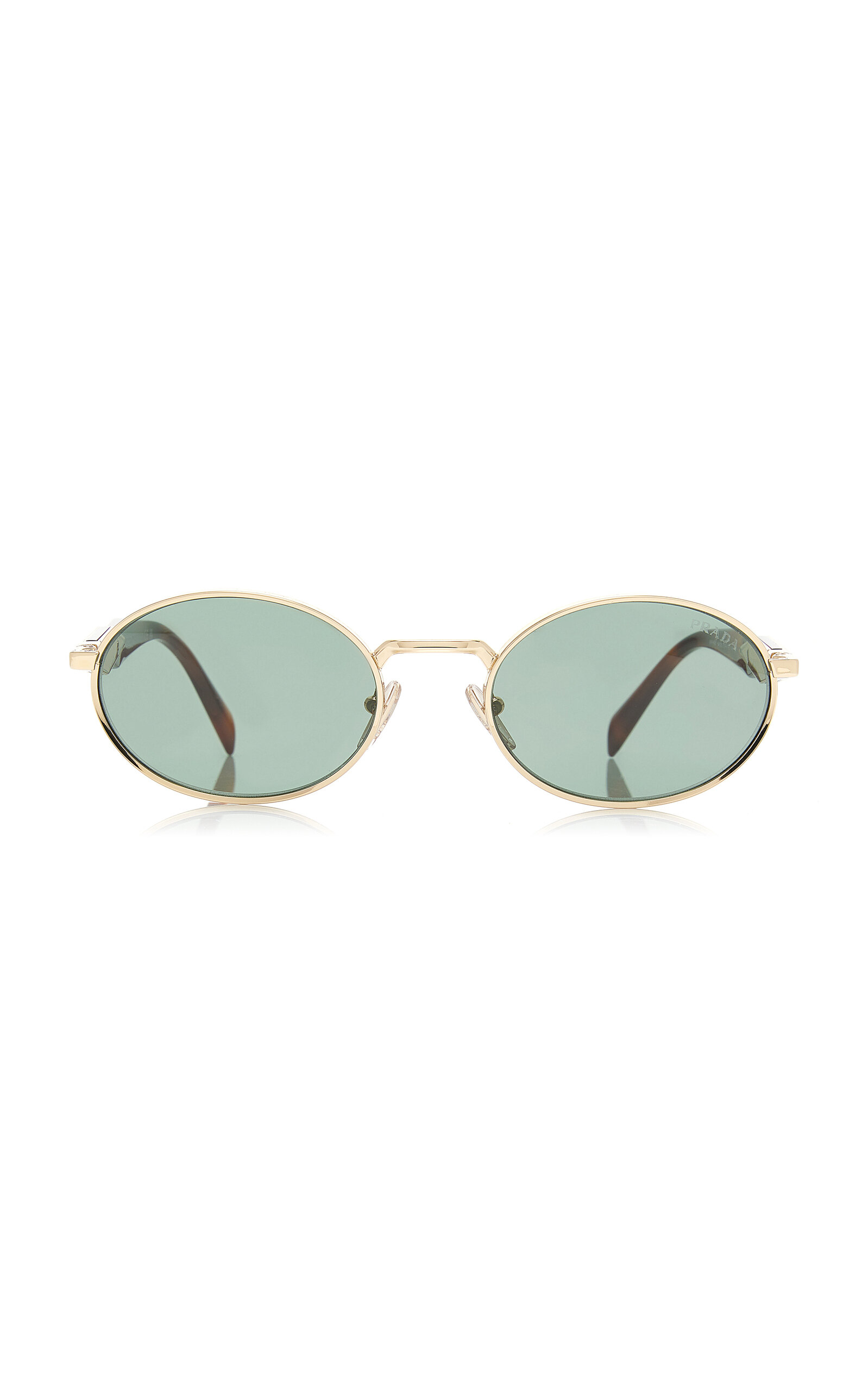 Oval-Frame Metal Sunglasses