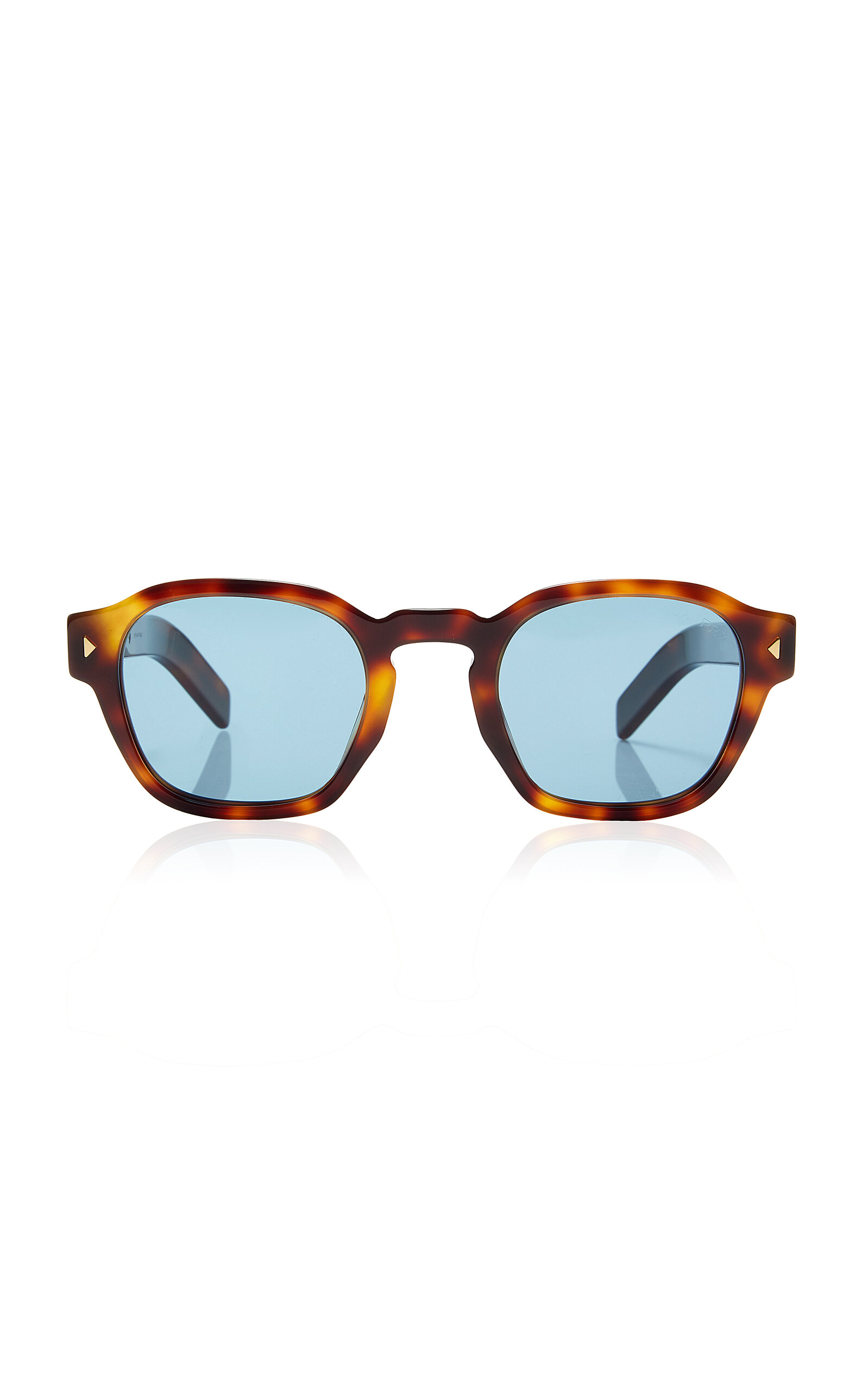 Prada Polarized Round-frame Acetate Sunglasses In Brown