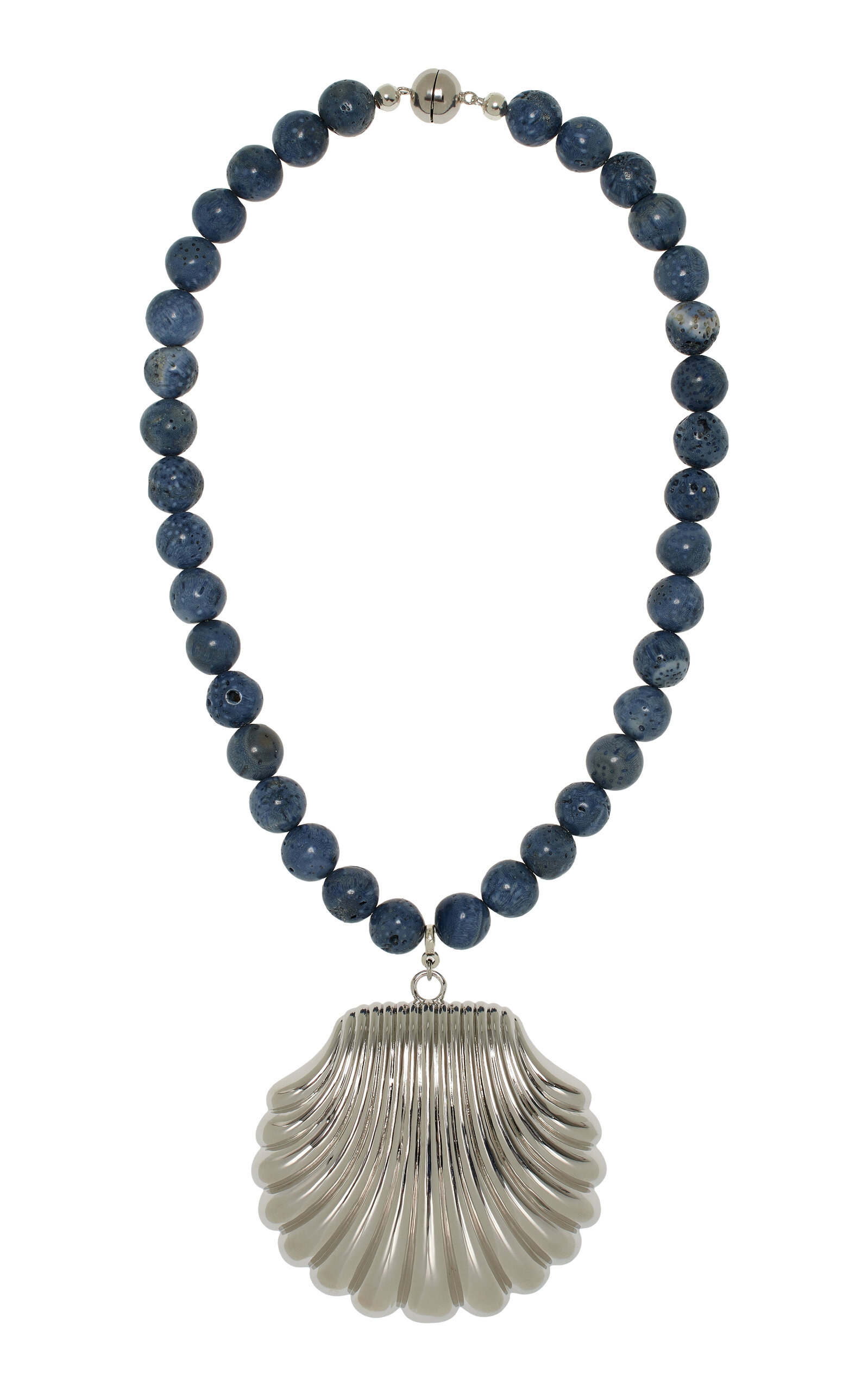 Exclusive Rhodium-Plated Beaded Pendant Necklace