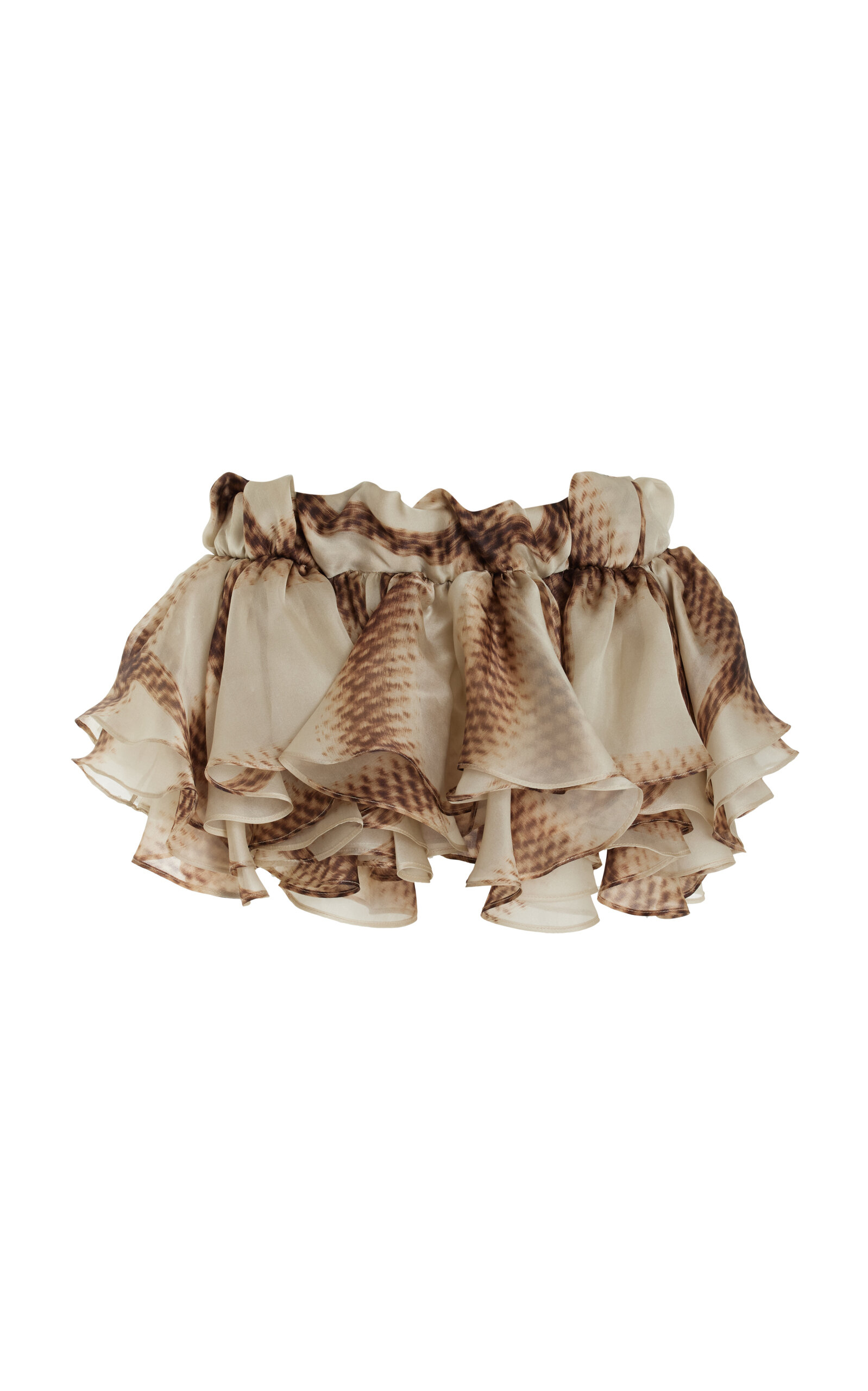 Ruffled Silk Mini Skirt