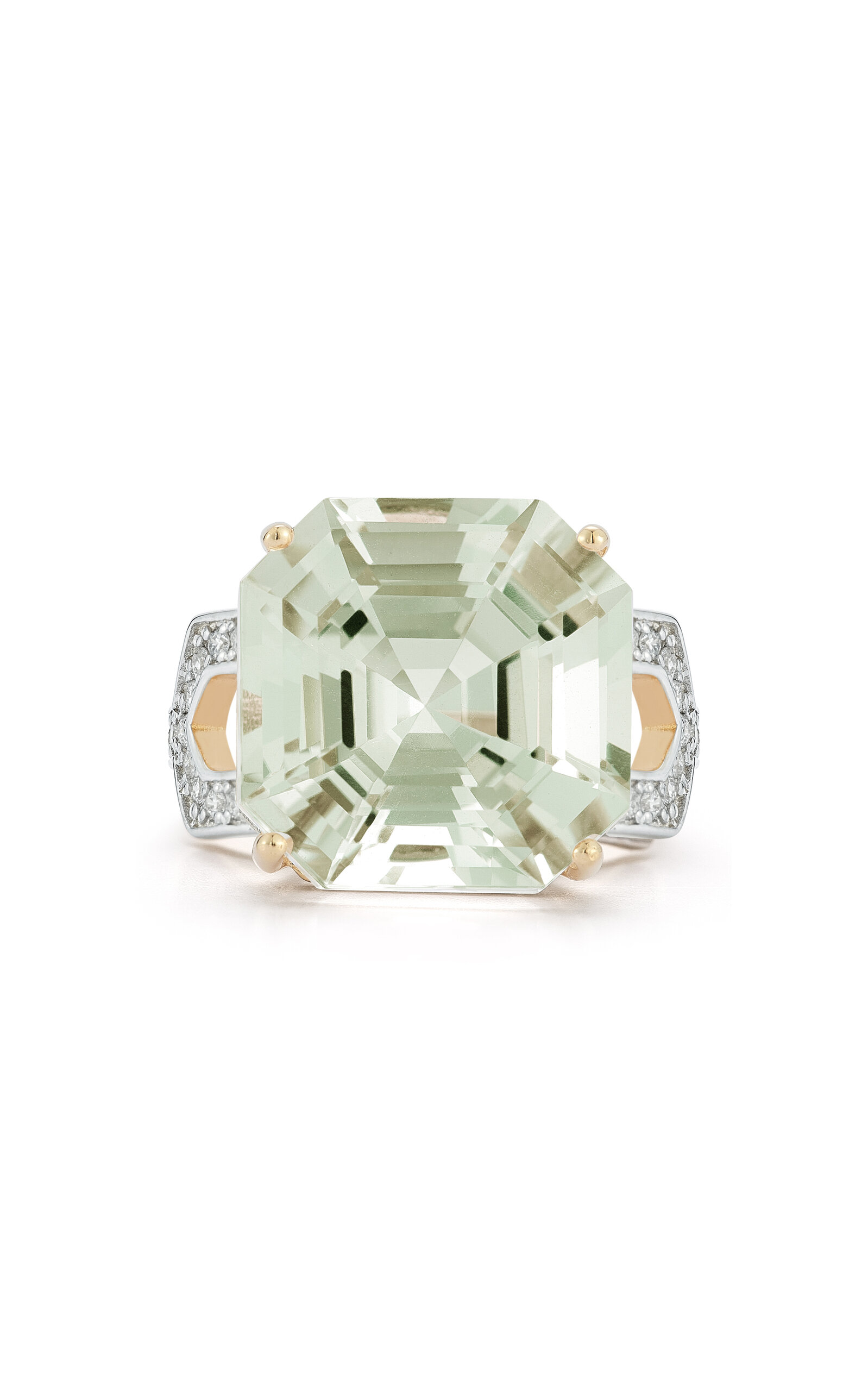 Shop Mateo 14kt Yellow Gold Asscher  Cut Green Amethyst Ring