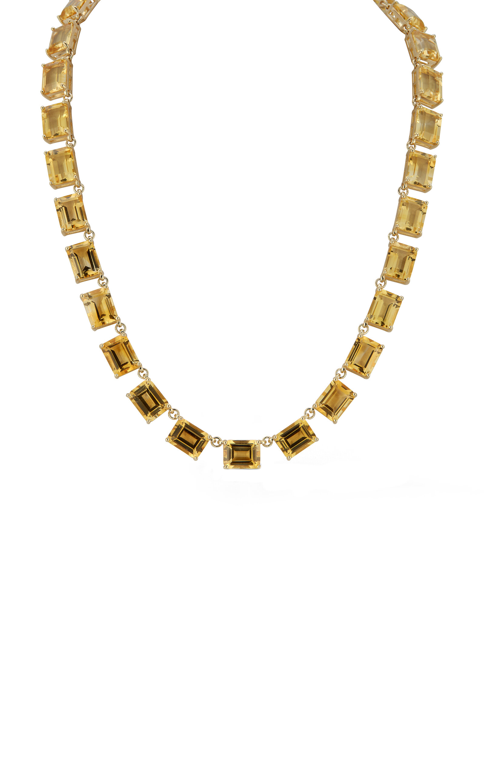 Mateo 14kt Yellow Gold Citrine Riviera Necklace In Orange