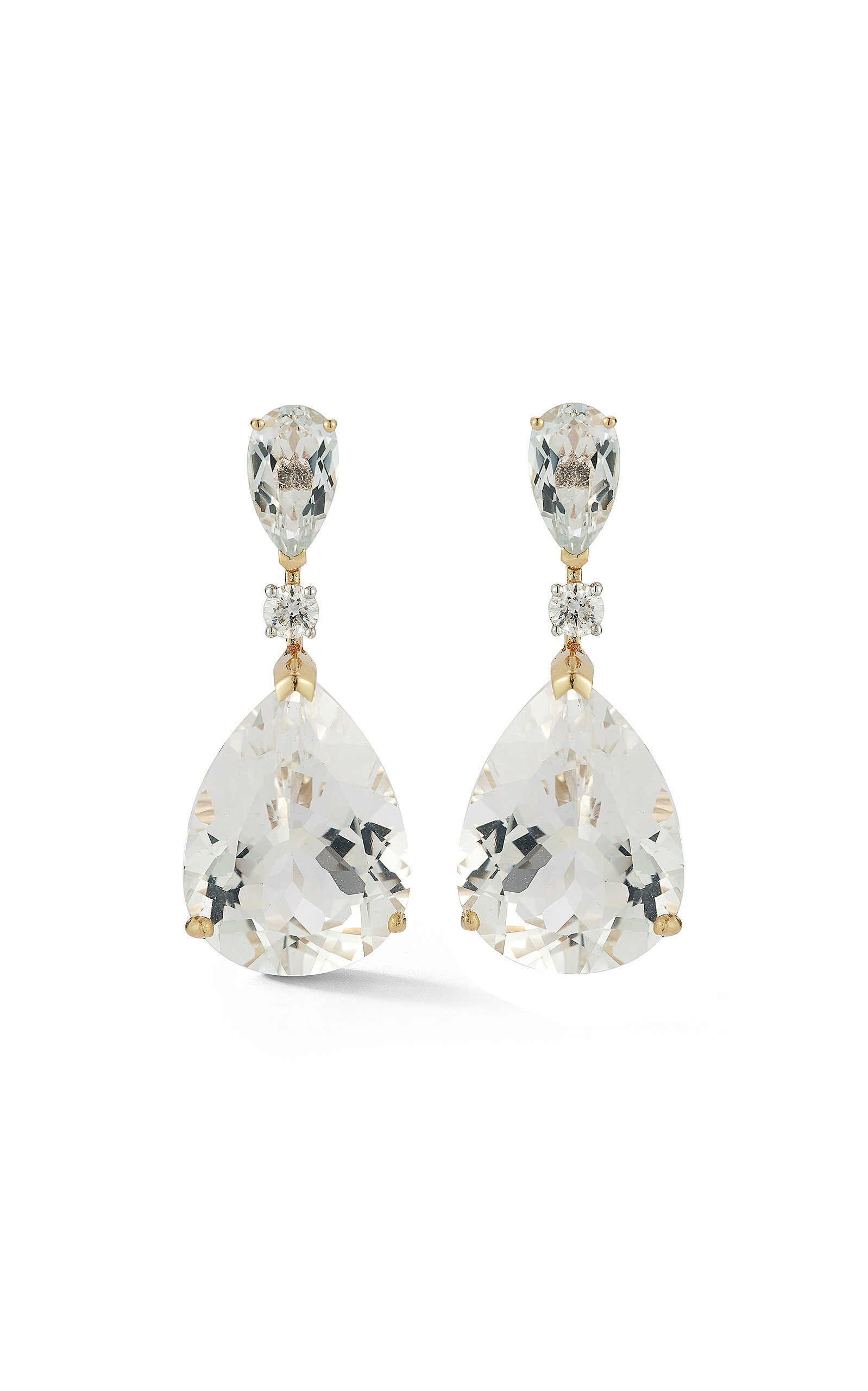 Shop Mateo 14kt Yellow Gold White Topaz Sophia Earrings