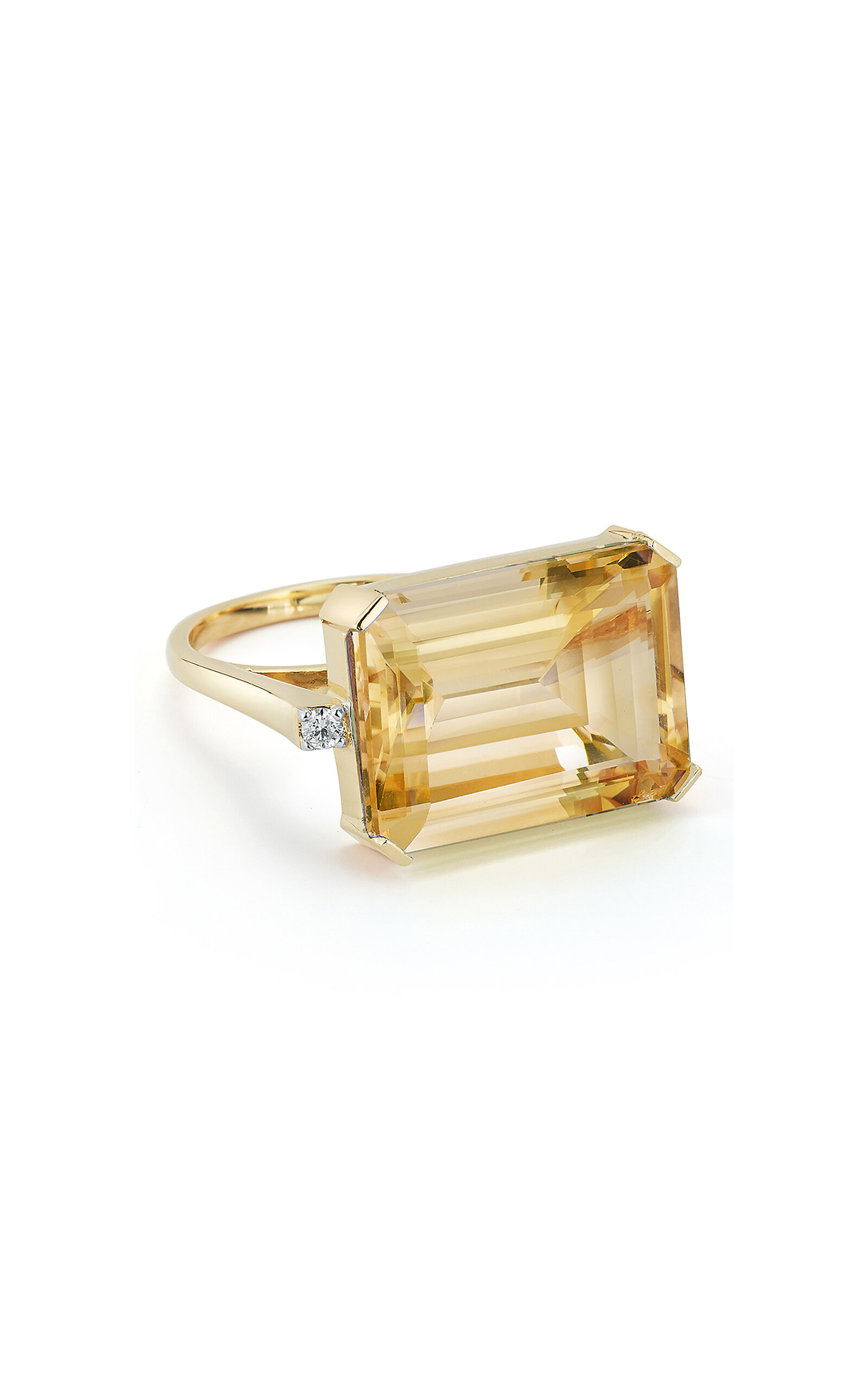 Mateo 14kt Yellow Gold East West Citrine Ring In Orange