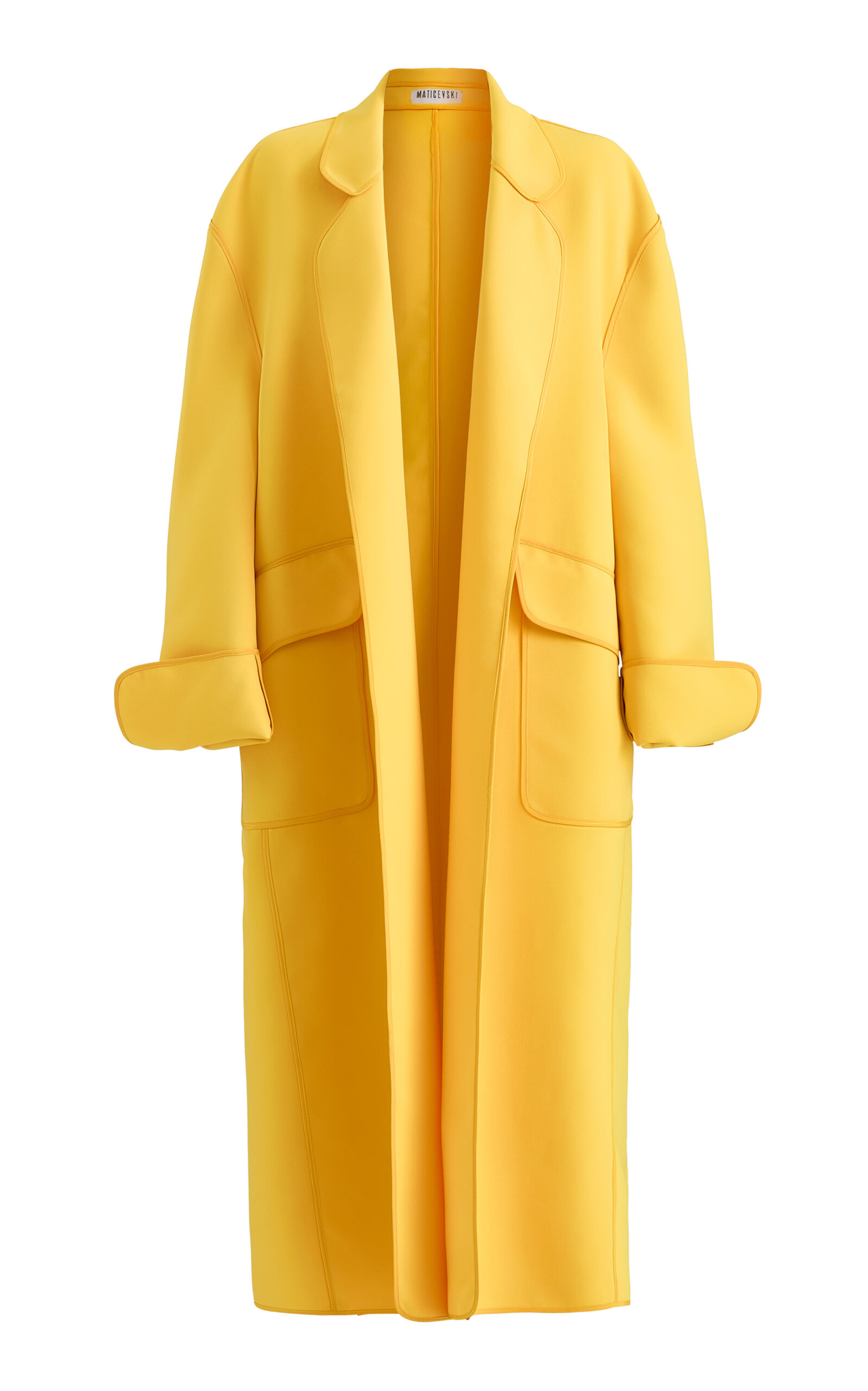 Maticevski Agency Fringed Coat In Yellow