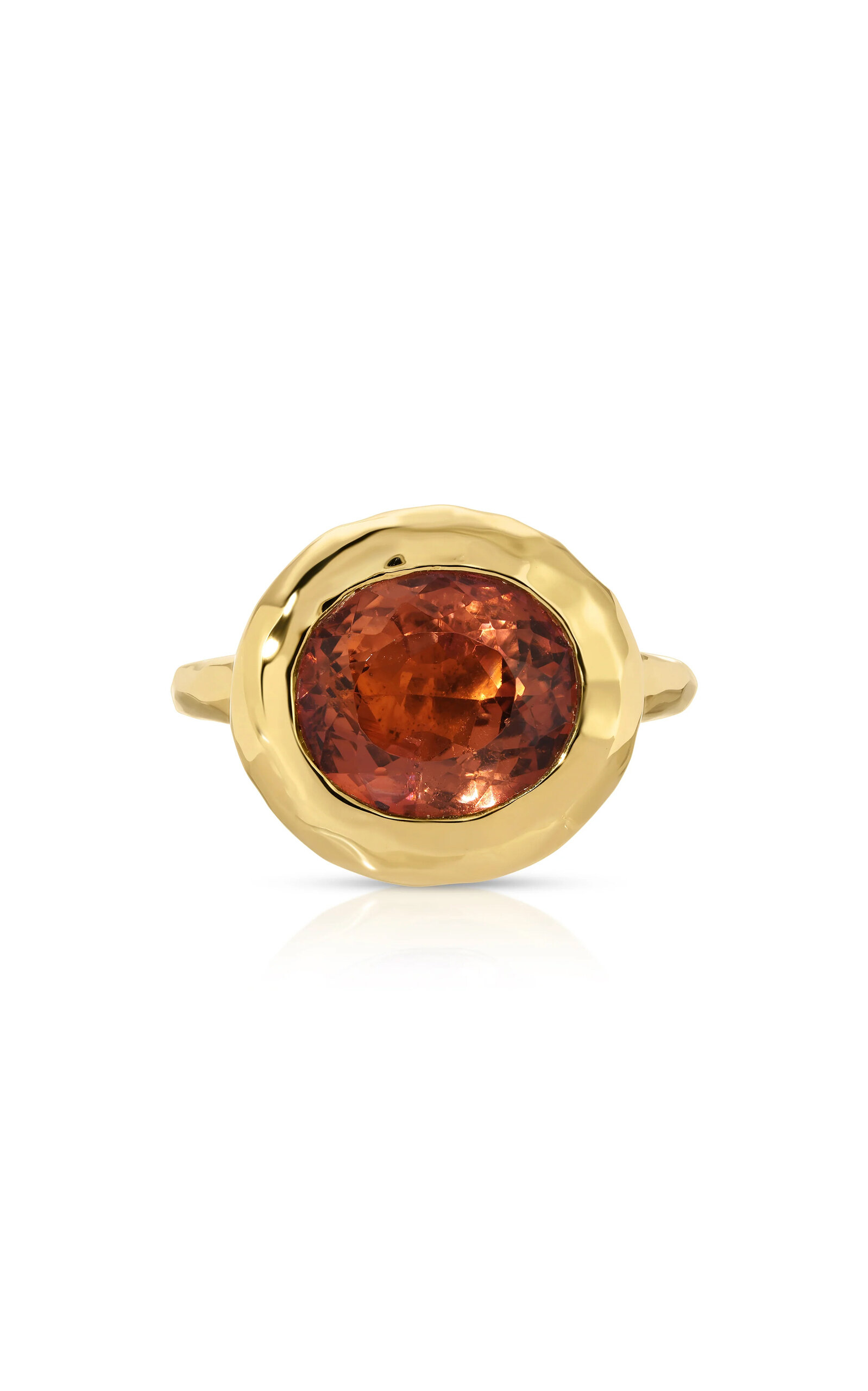 Shop Octavia Elizabeth Tribute 18k Yellow Gold Tourmaine Ring In Orange