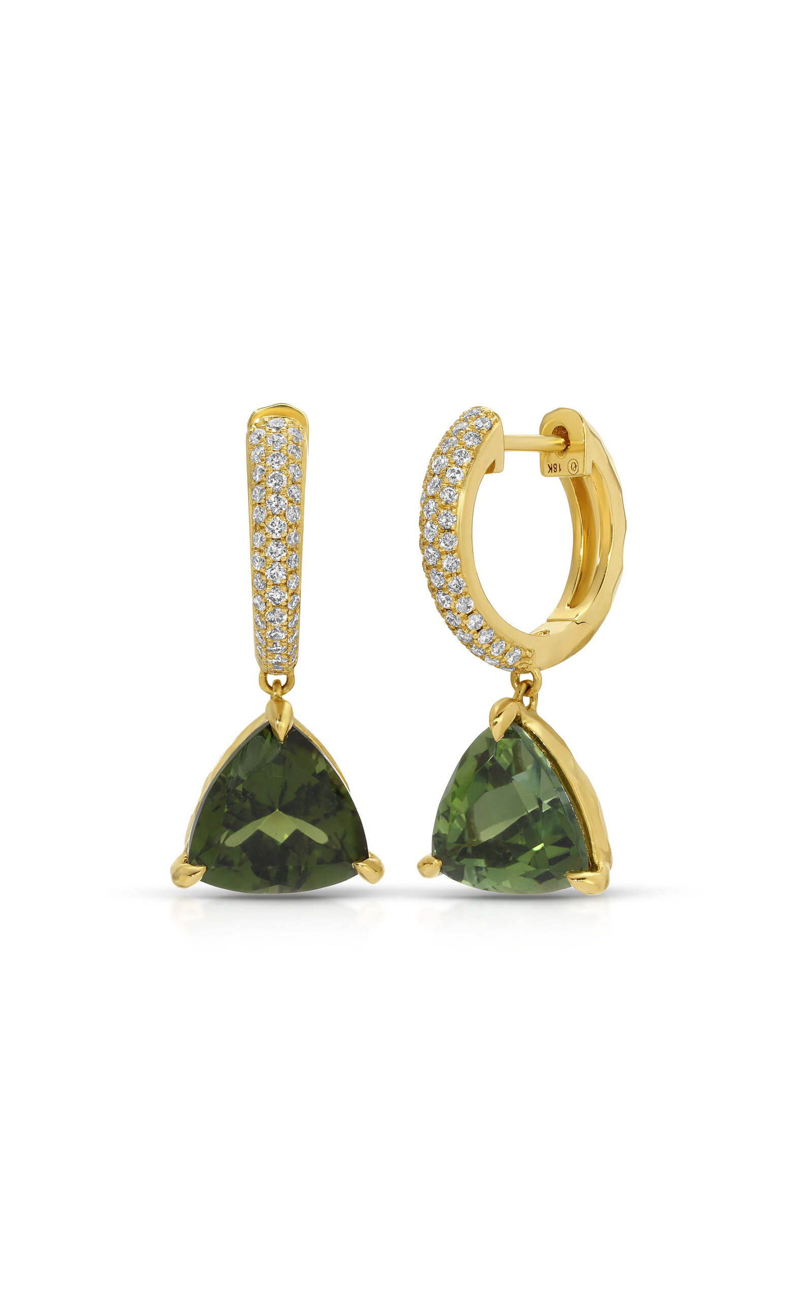 Crescent Coast 18K Yellow Gold Tourmaline And Diamond Earrings