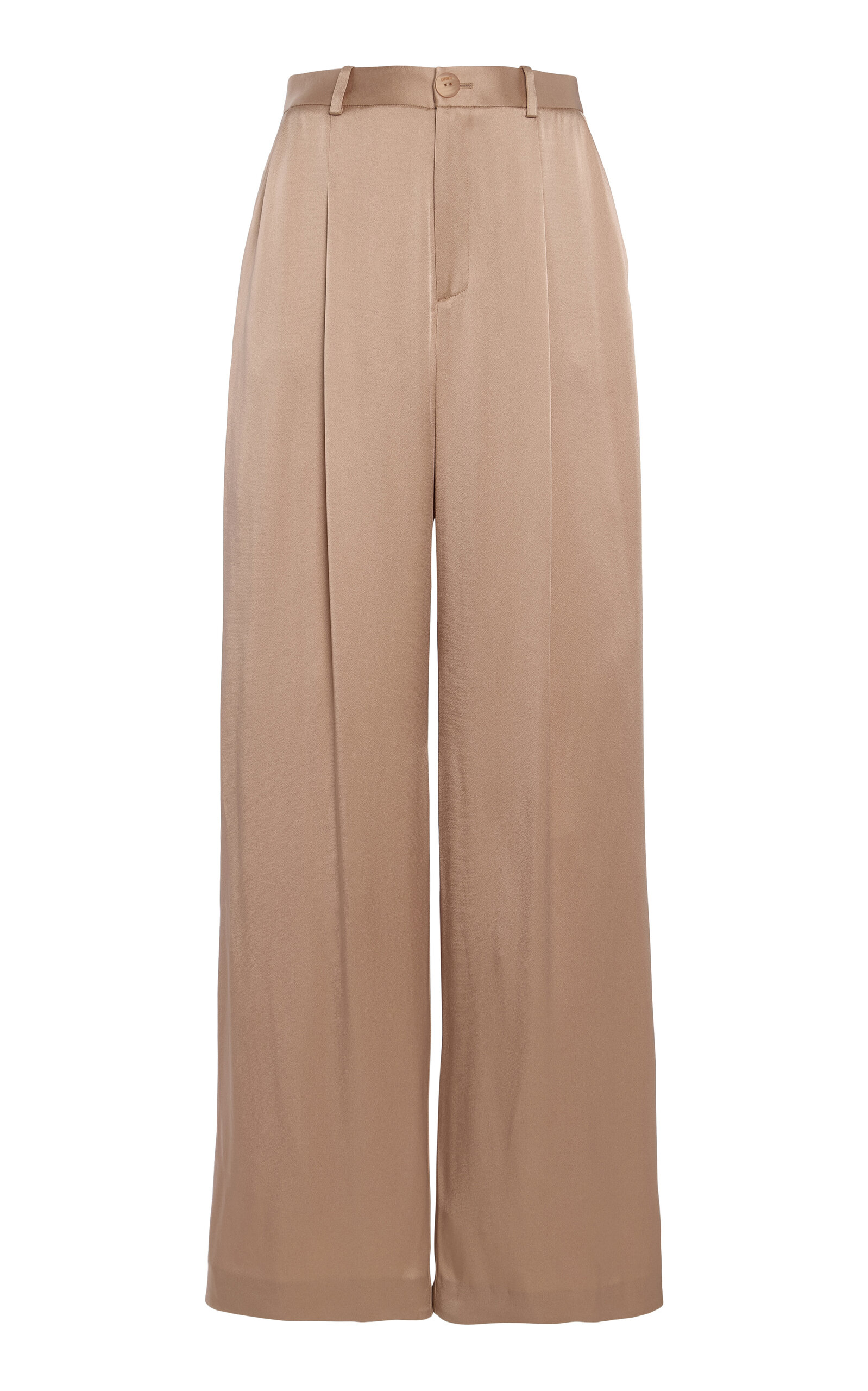 Pleated Satin Relaxed Pants