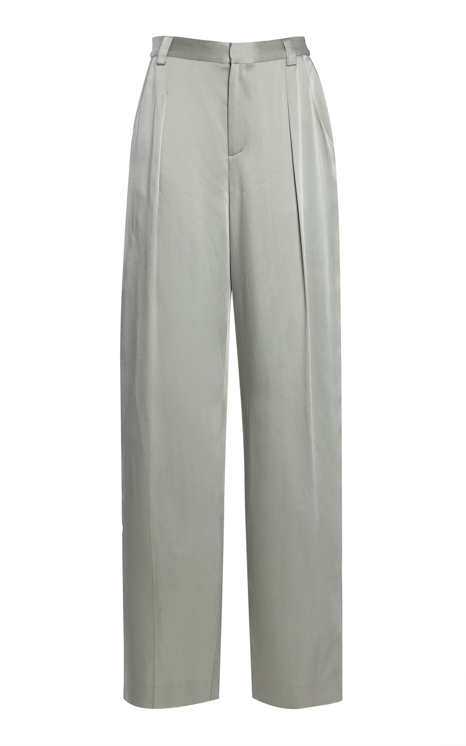 Pleated Satin Relaxed Pants