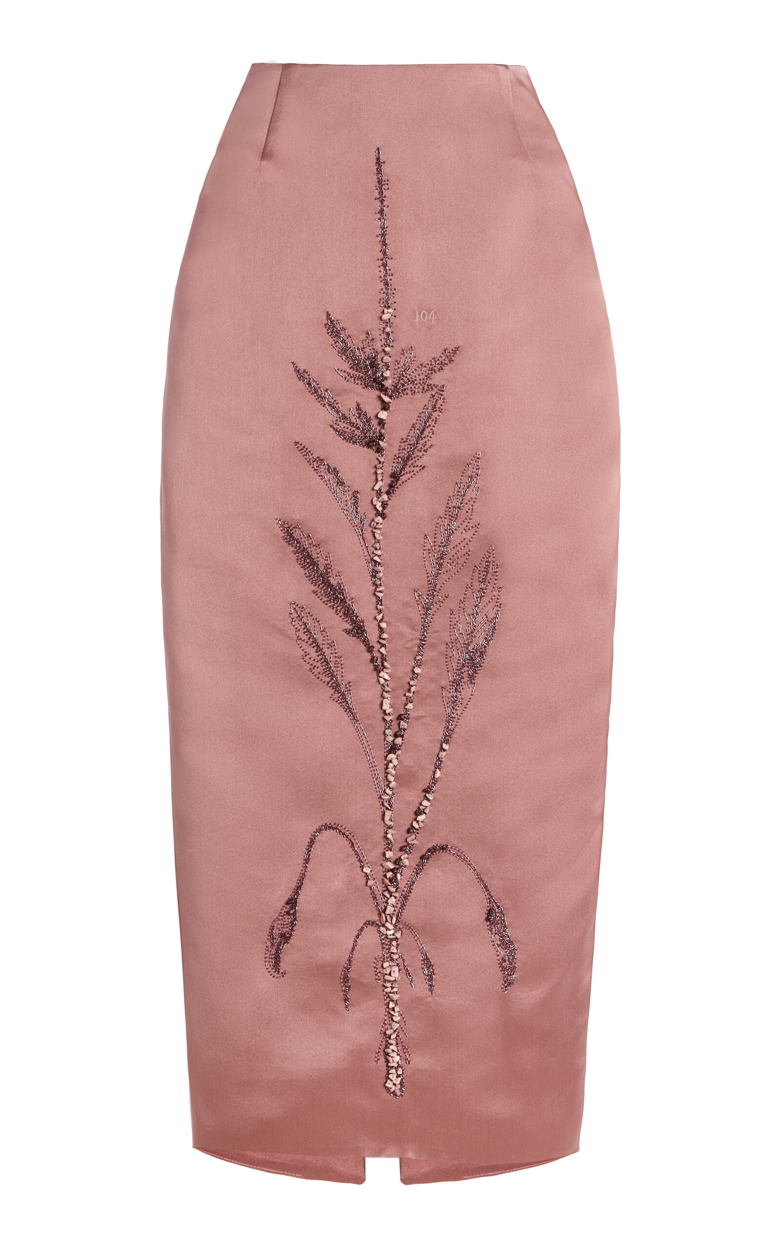 Exclusive Embellished Silk Satin Midi Skirt