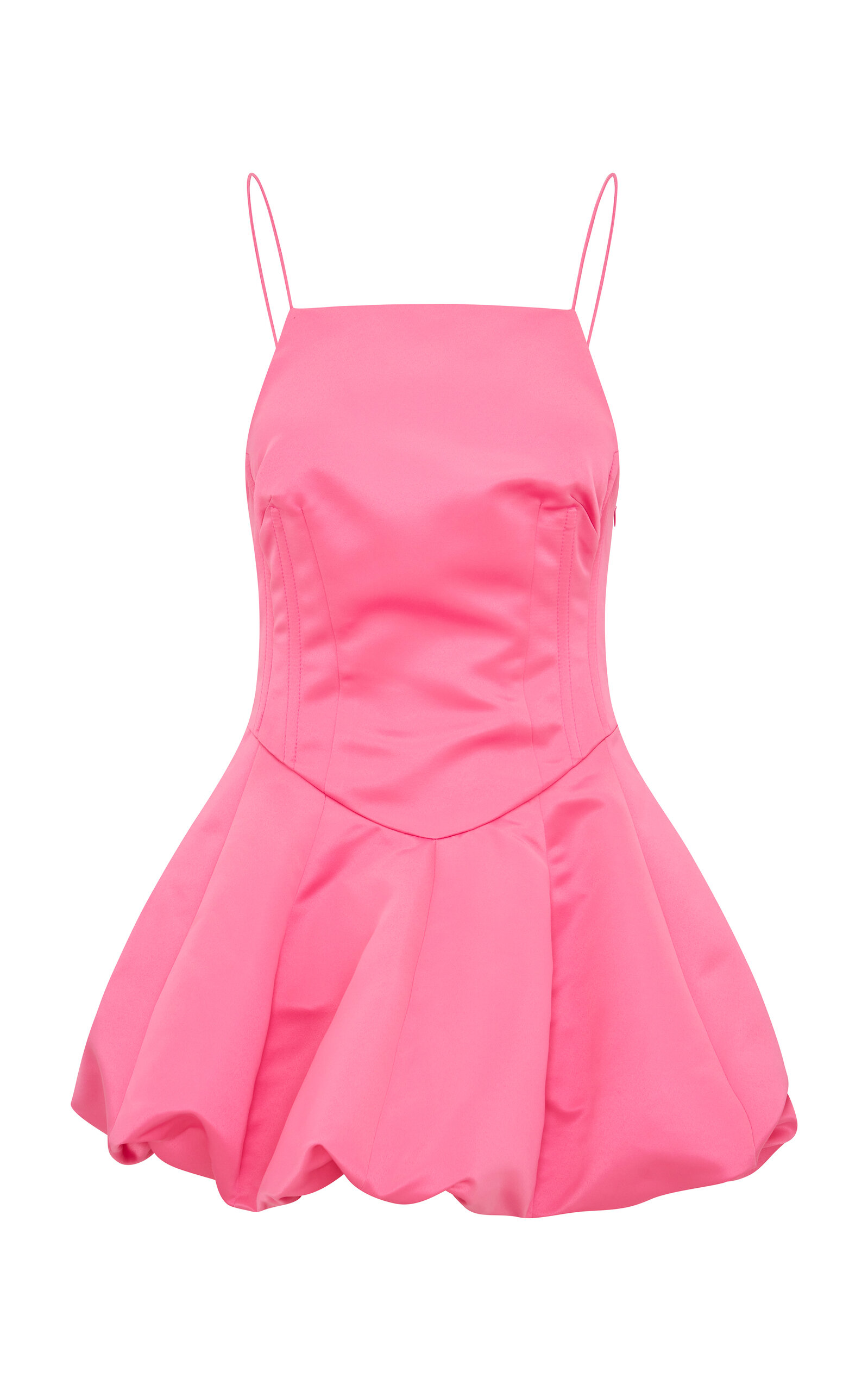 Shop Loveshackfancy Jake Satin Bubble Mini Dress In Pink