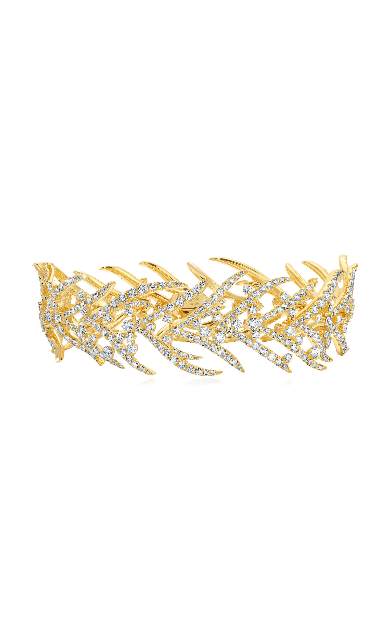 Folha 18K Yellow Gold Diamond Bracelet