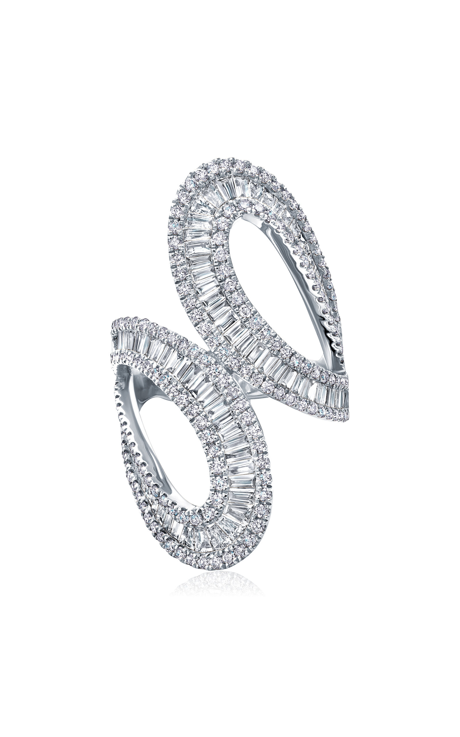 Bypass 18K White Gold Diamond Ring