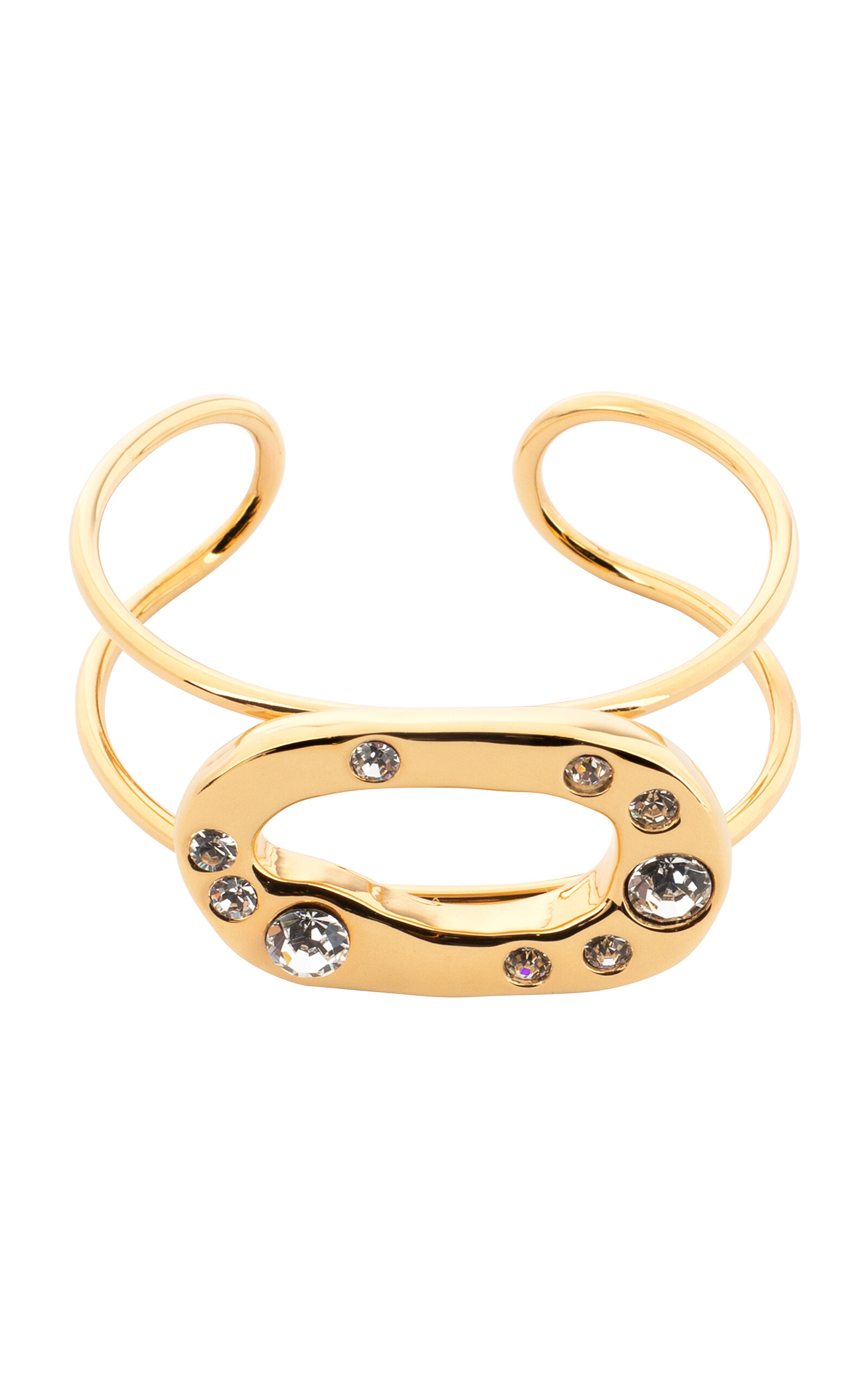 Shop Apoa Zeynah Crystal Studded Bracelet In Gold