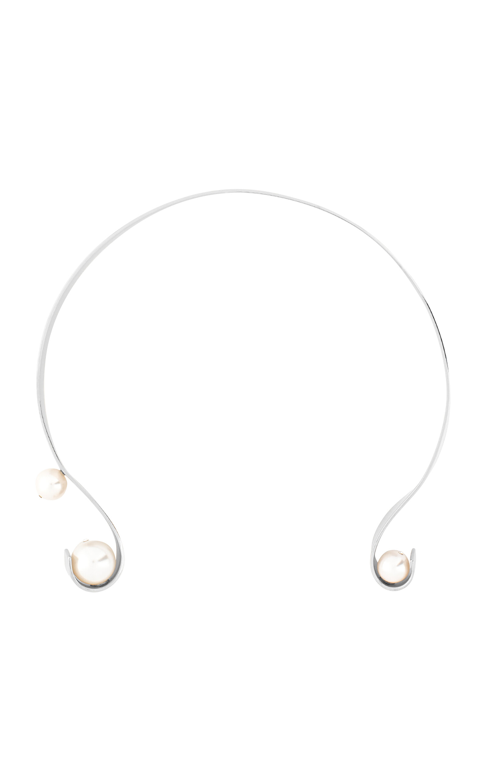 Shop Apoa Leen Pearl Embellished Choker Necklace In Silver