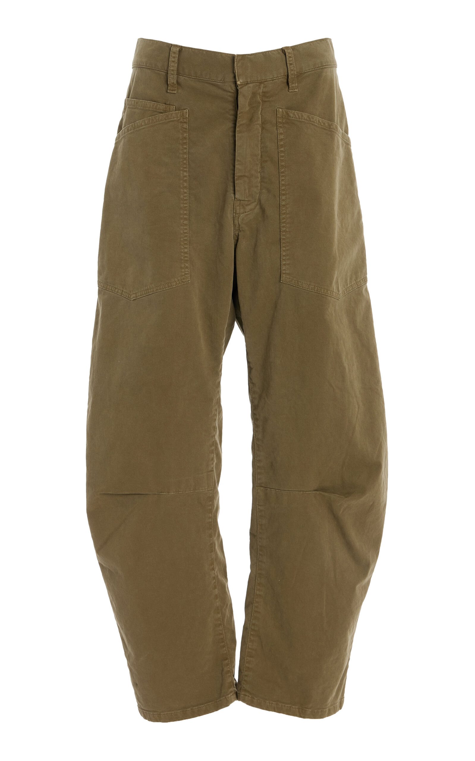 Shon Mid-Rise Stretch-Cotton Twill Pants