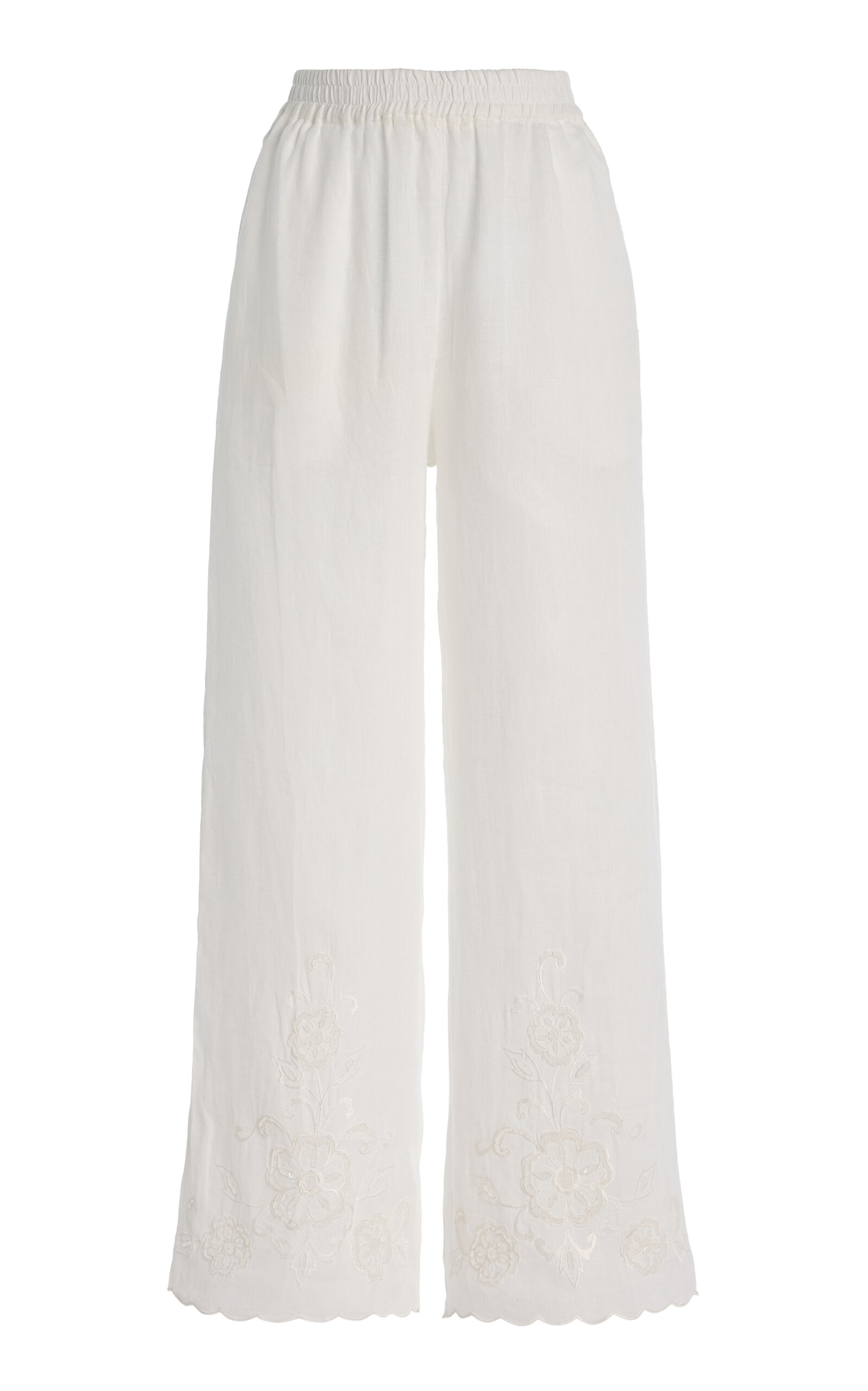 Exclusive Eta Embroidered Cotton Pants