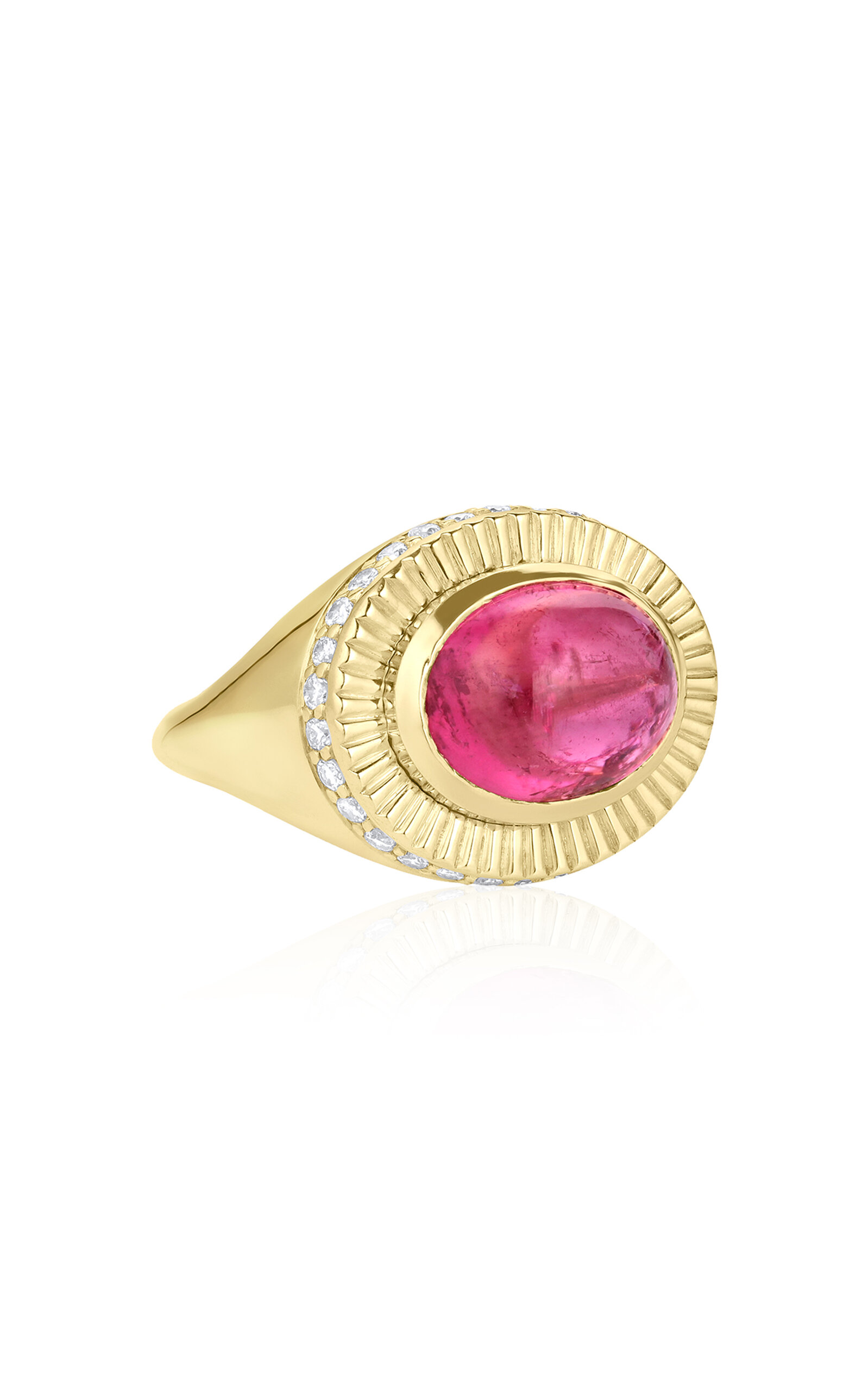 Shop M.spalten One Of A Kind 14k Yellow Gold And Pink Tourmaline Oval Sunbeam Ring