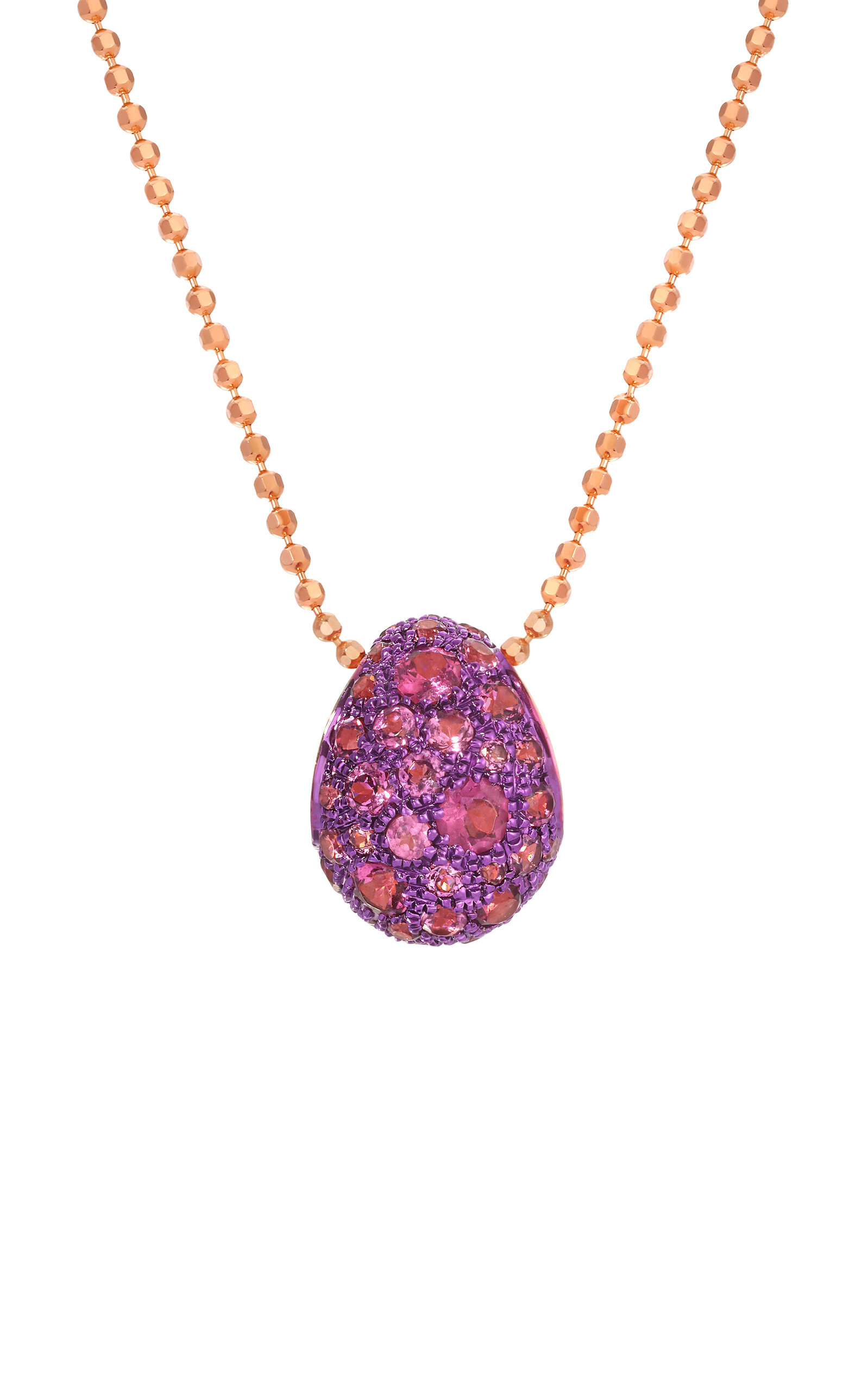 18K Rose Gold Rhodolite Bahia Pendant Necklace