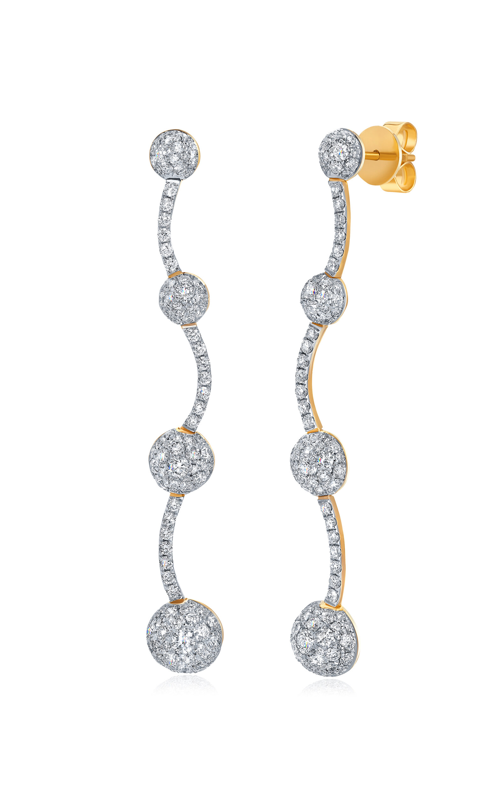 Shop Graziela 18k Yellow Gold Diamond Bahia Earrings