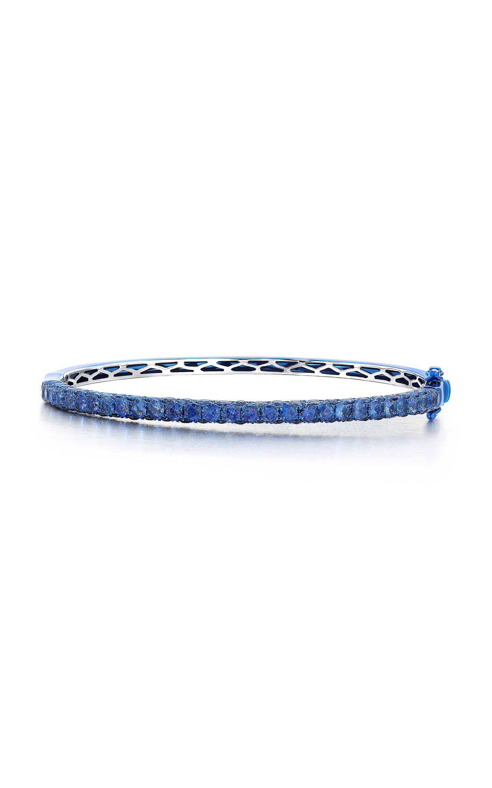 18K White Gold; Blue Rhodium Sapphire Bracelet