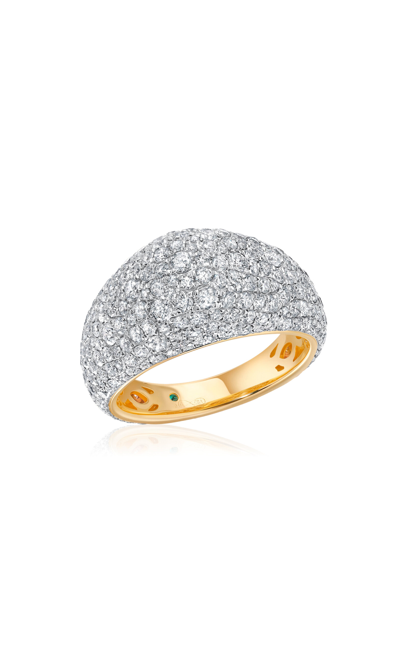 Shop Graziela 18k Yellow Gold Diamond Bahia Ring