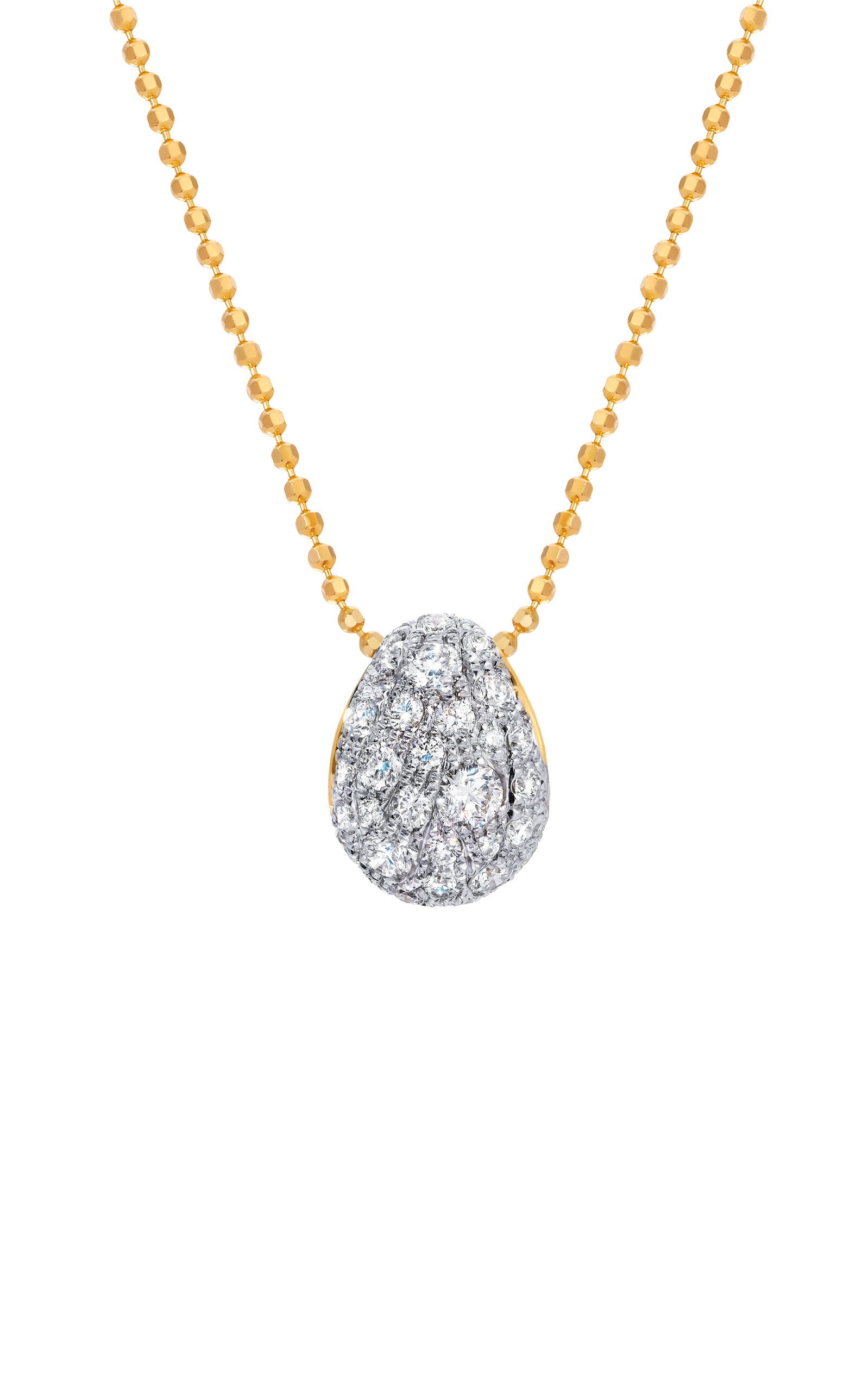 18K Yellow Gold Diamond Bahia Pendant Necklace