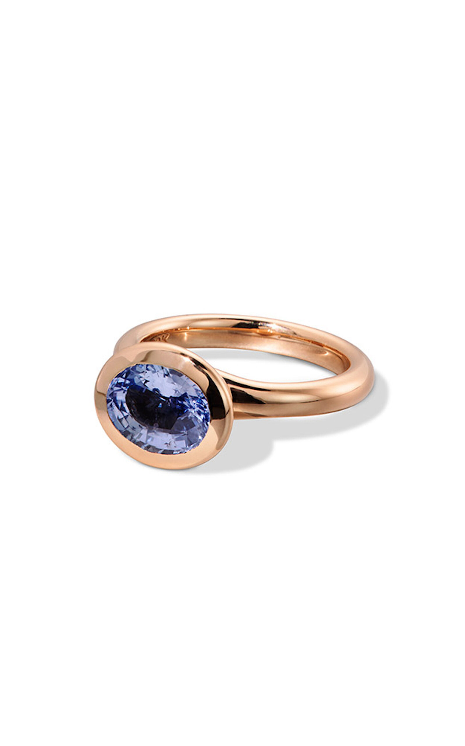 Shop Nak Armstrong One Of A Kind 20k Rose Gold And Blue Sapphire Stacked Oval Solitaire Ring In Purple