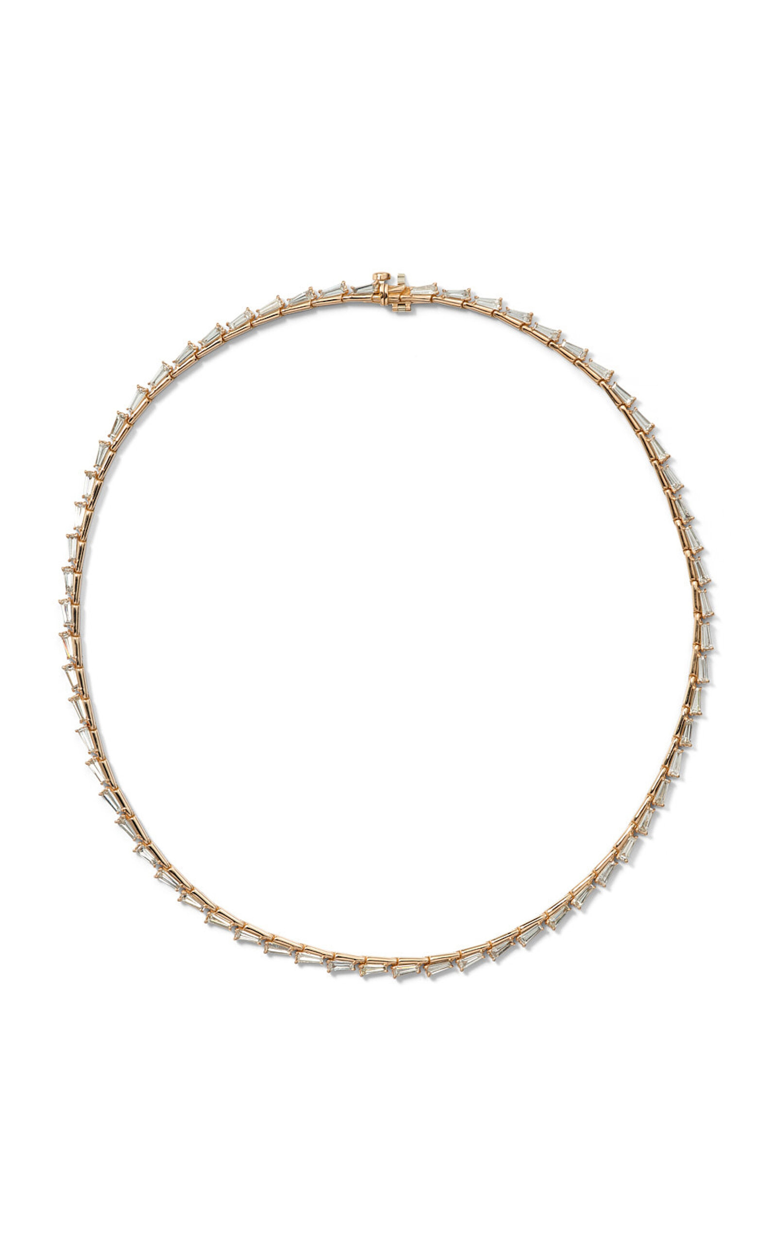 Shop Nak Armstrong 20k Rose Gold And Diamond Wheat Riviere Necklace In White