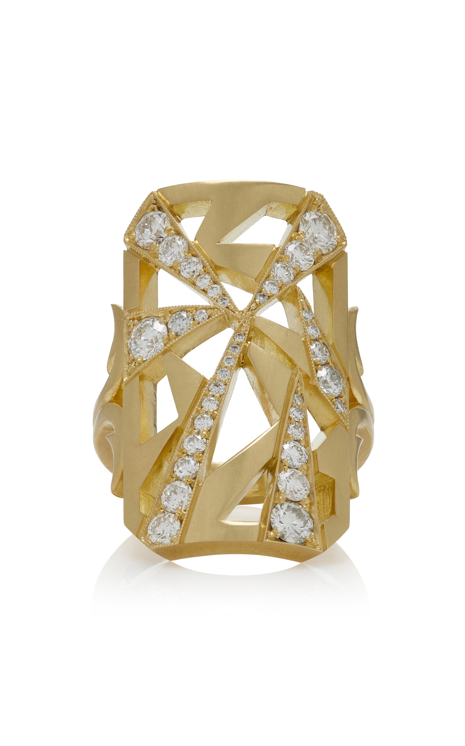 Sylva & Cie Ten Table Ii 18k Yellow Gold Diamond Ring