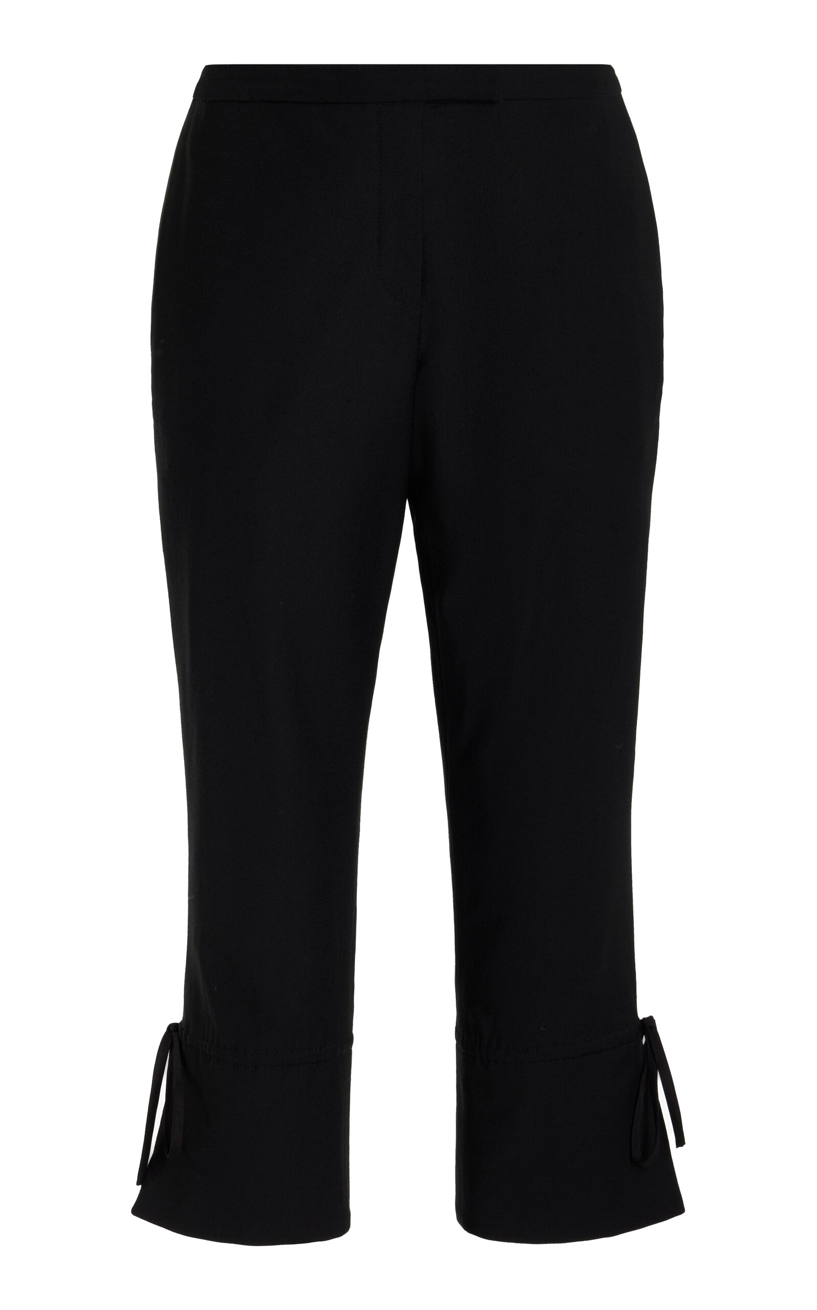 Tie-Detailed Stretch-Crepe Capri Pants