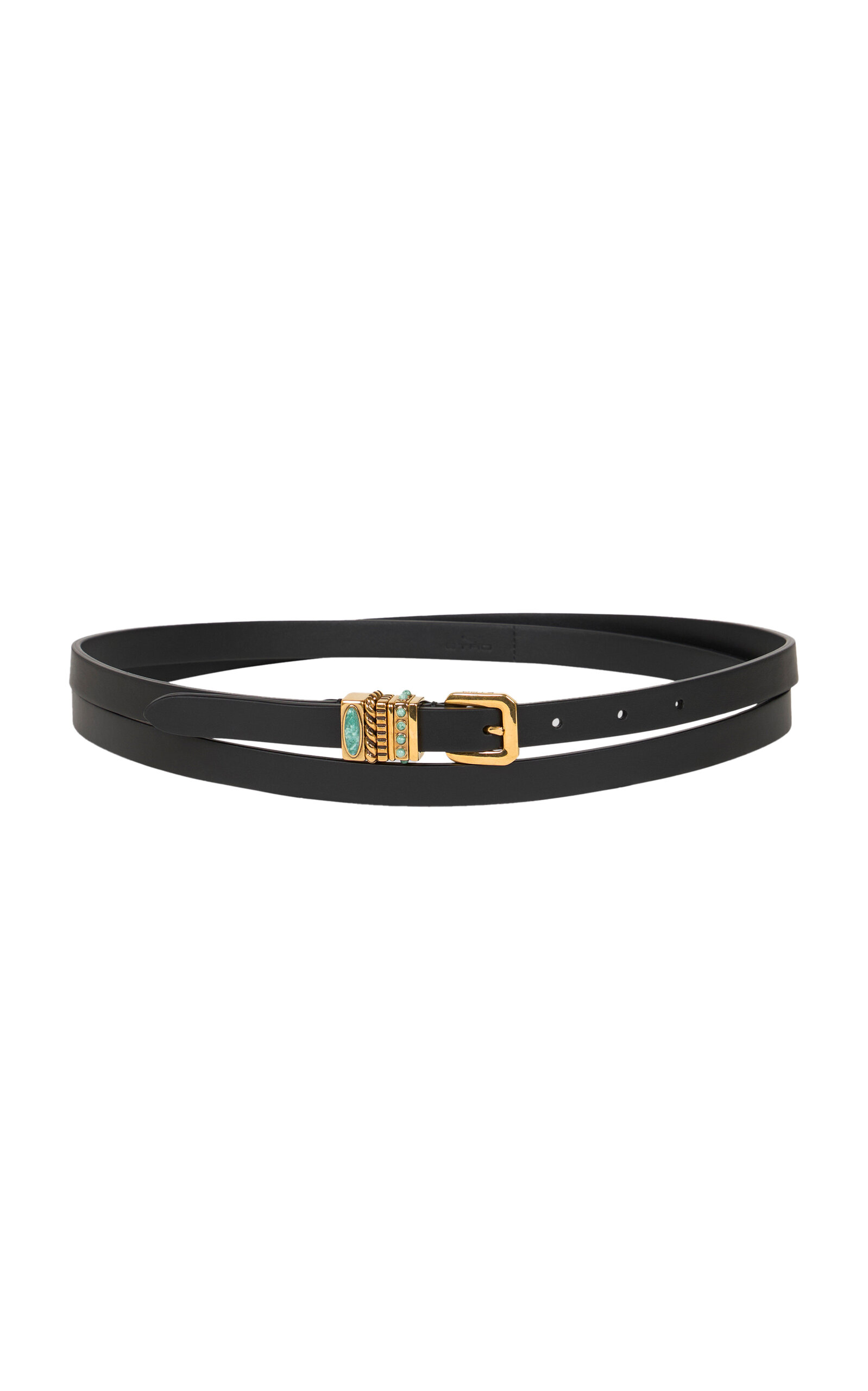 Etro Looped Leather Belt In Black