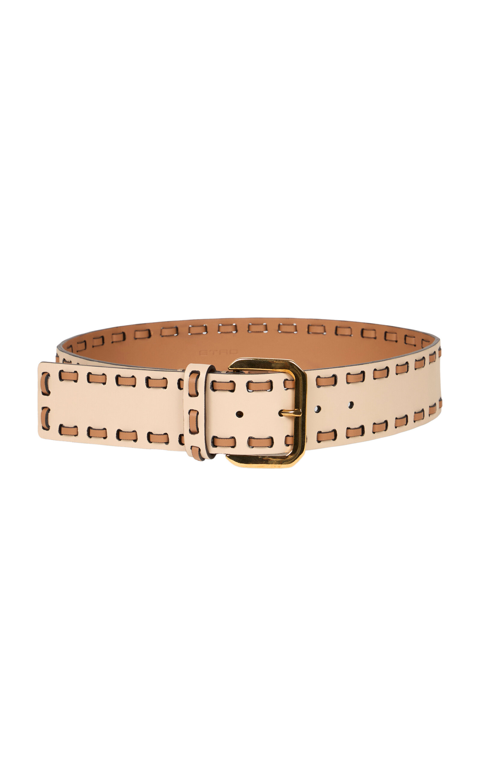 Etro Threaded Arnica Leather Belt In White