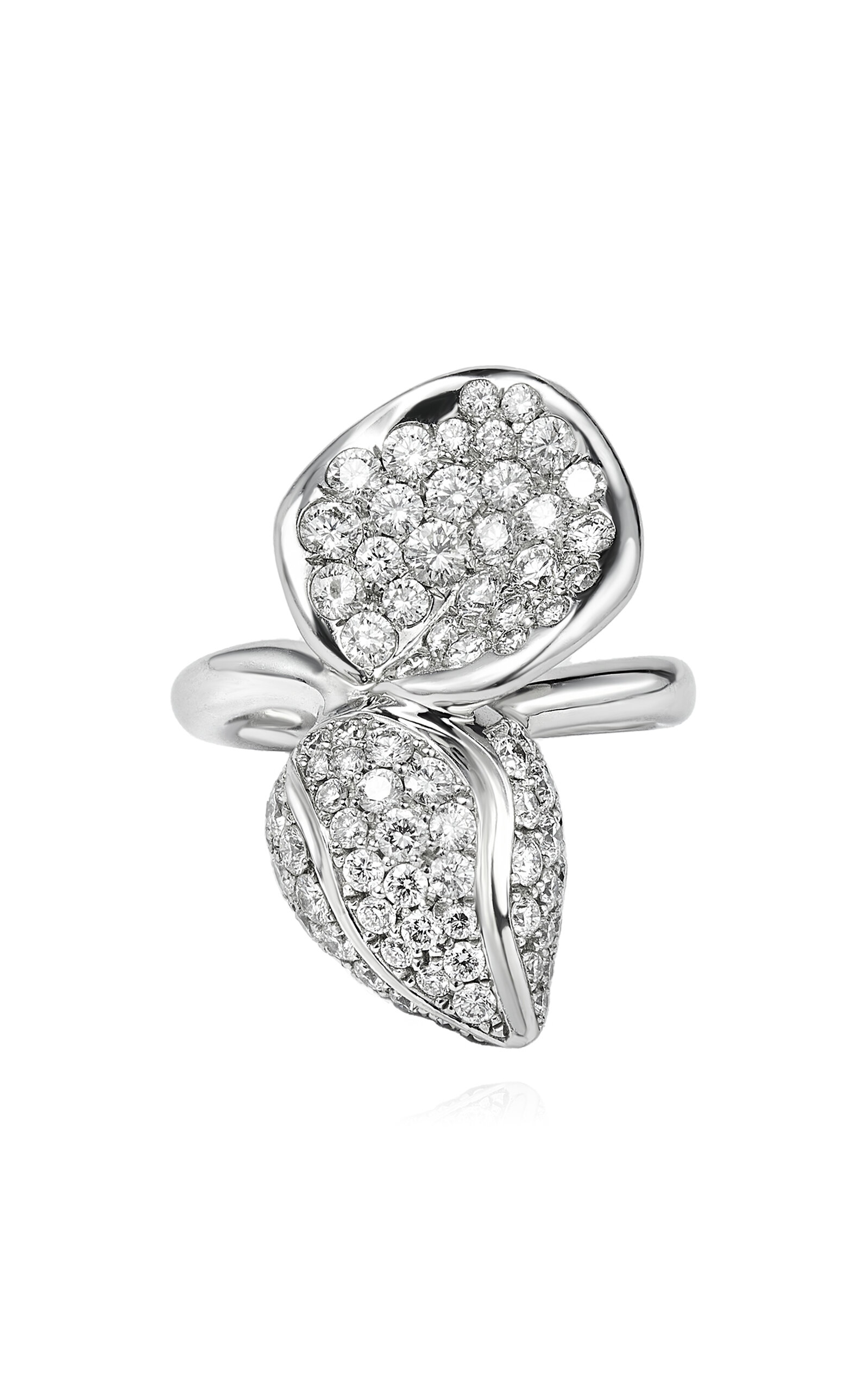 Lotus Bloom 18K White Gold Diamond Ring