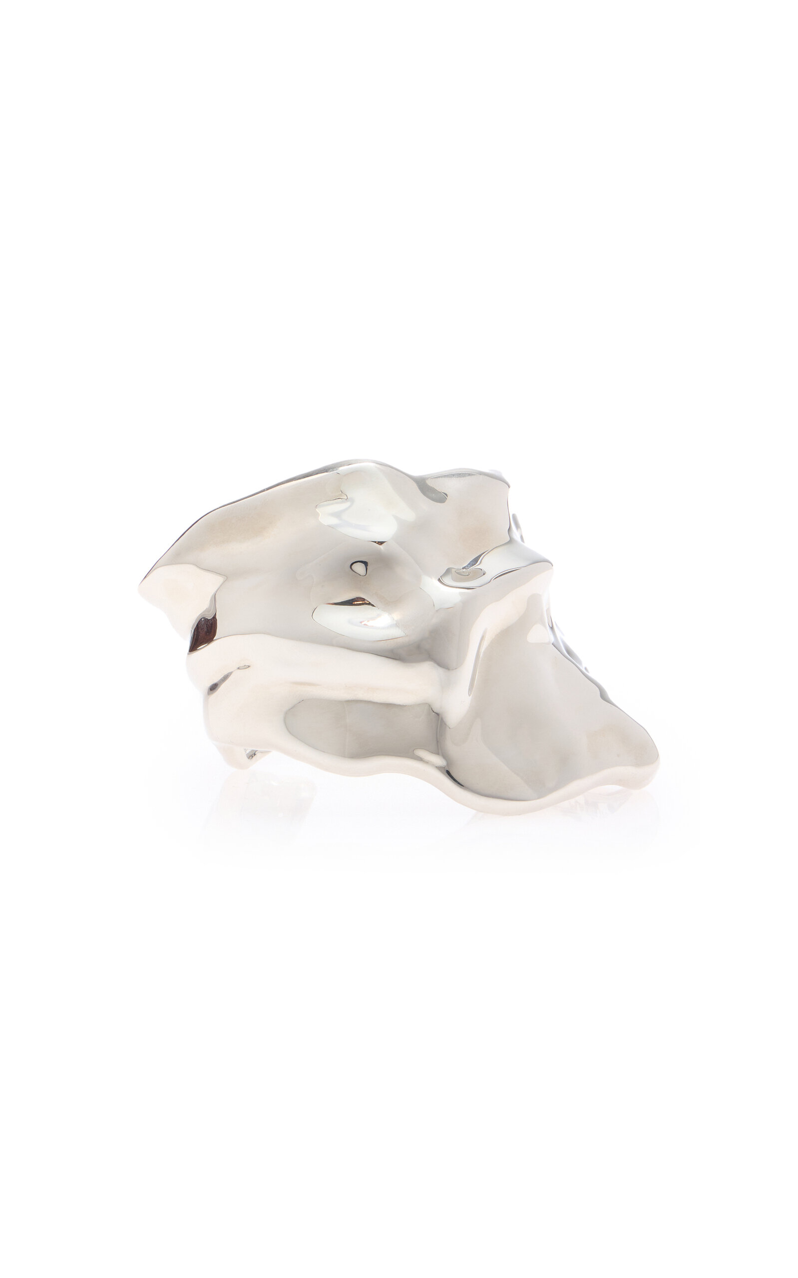 Crushed Silver-Tone Cuff Bracelet