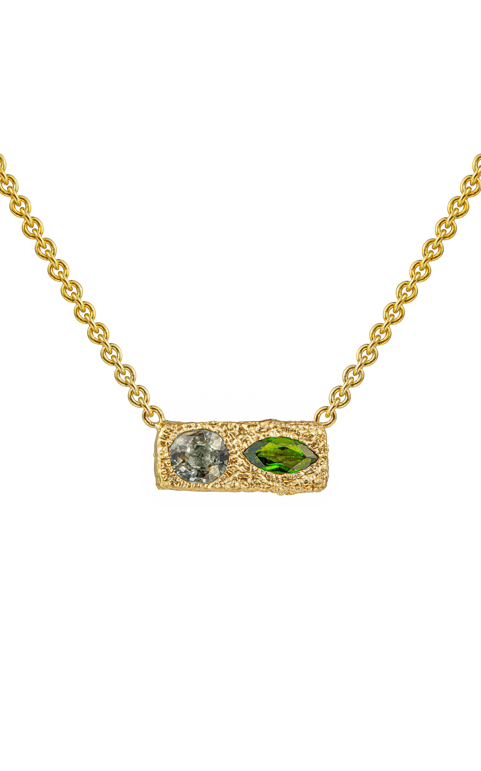 Katie 14K Yellow Gold Spinel; Chrome Diopside Necklace