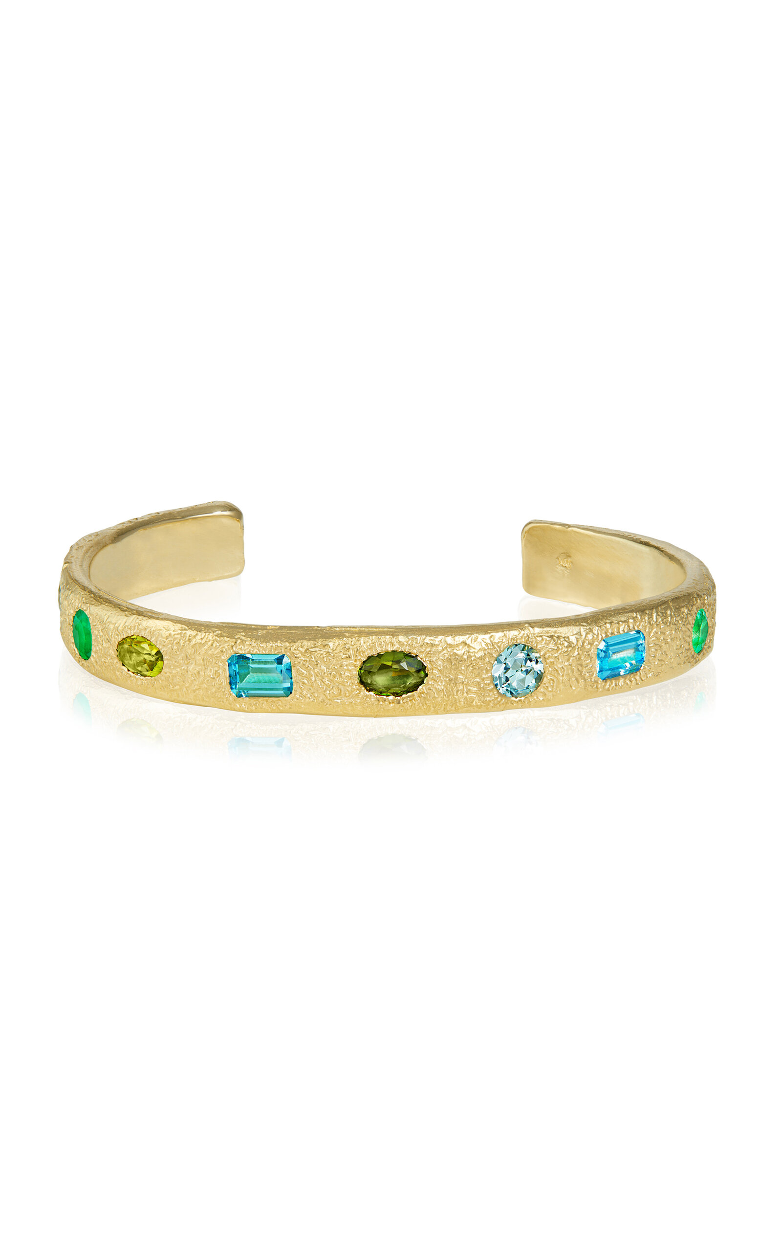 Queenie III 14K Yellow Gold Multi-Stone Cuff