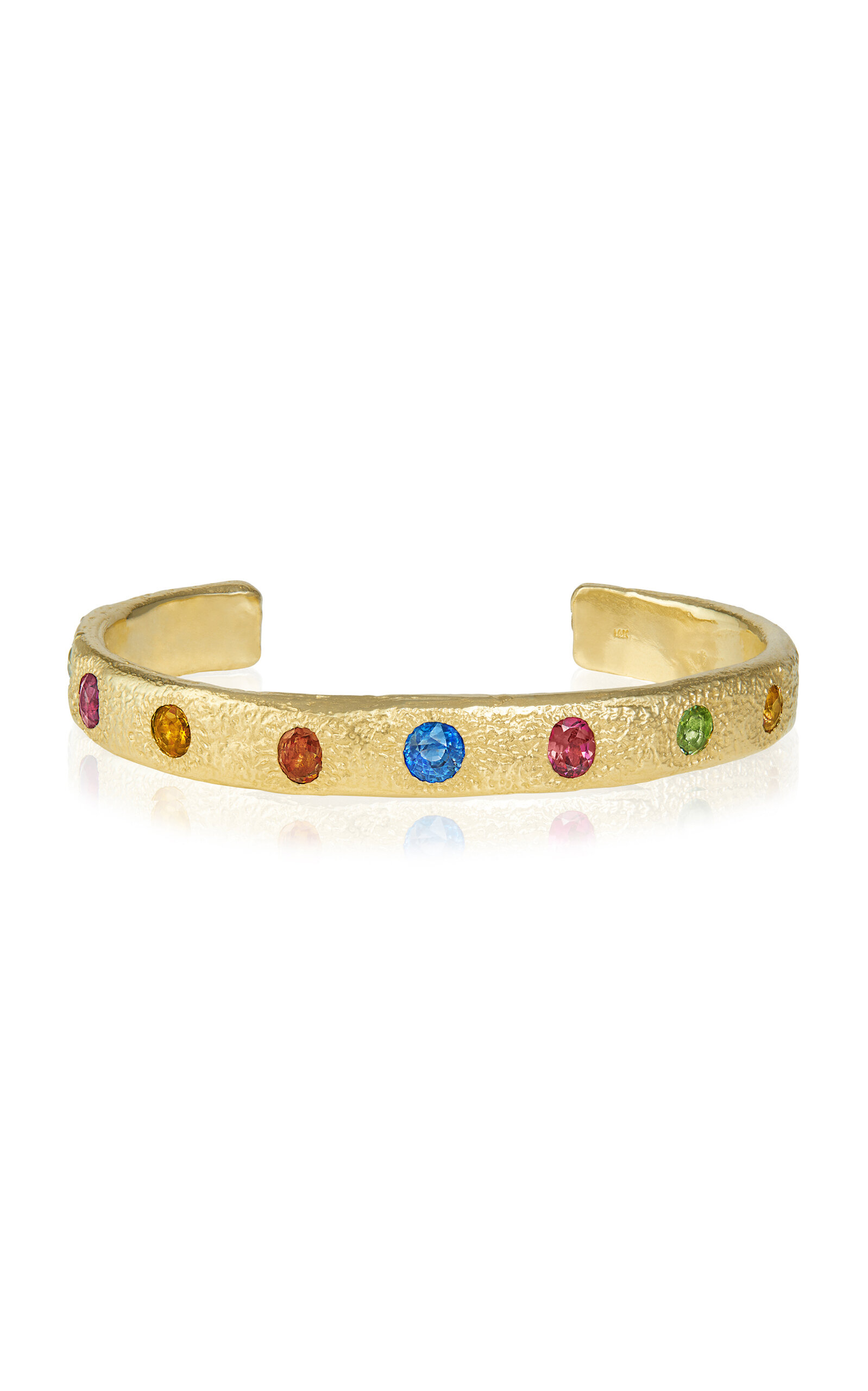 Queen II 14K Yellow Gold Multi-Stone Cuff