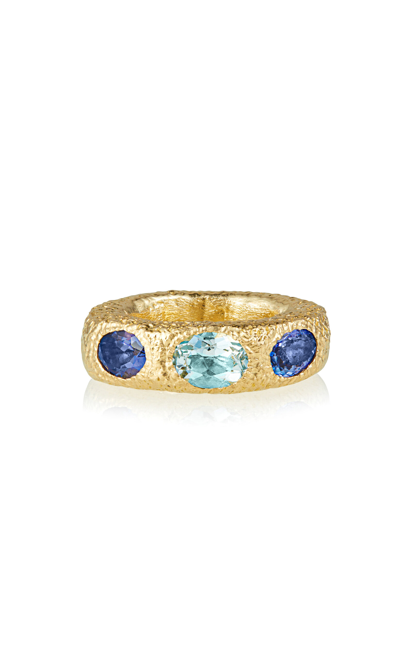 Queenie II 14K Yellow Gold Tanzanite; Aquamarine Ring