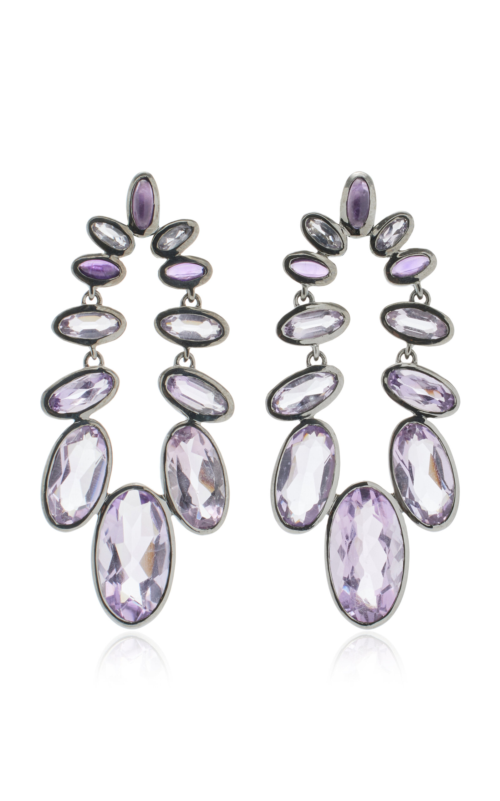 Shop Nak Armstrong Cascade Sterling Silver Zircon Earrings In Multi