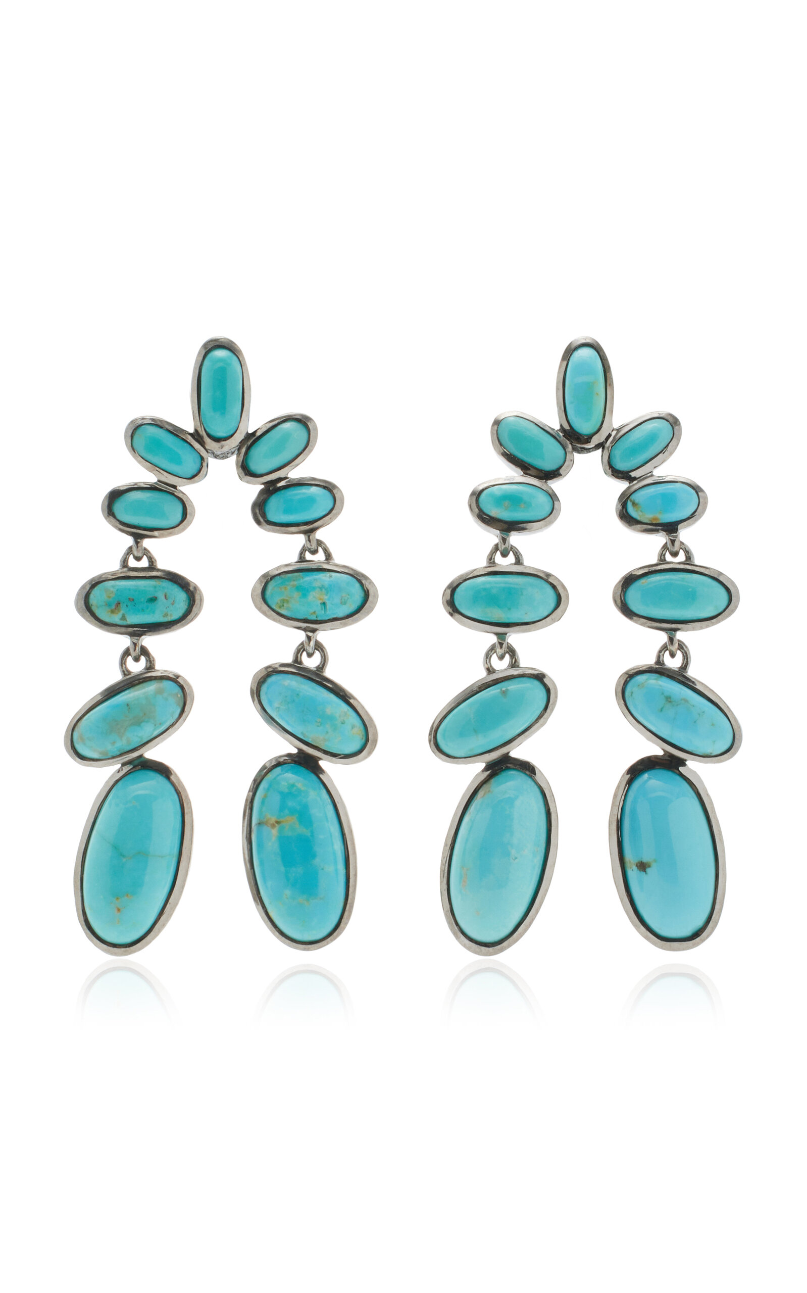 Shop Nak Armstrong Nunchaku Sterling Silver Turquoise Earrings In Blue