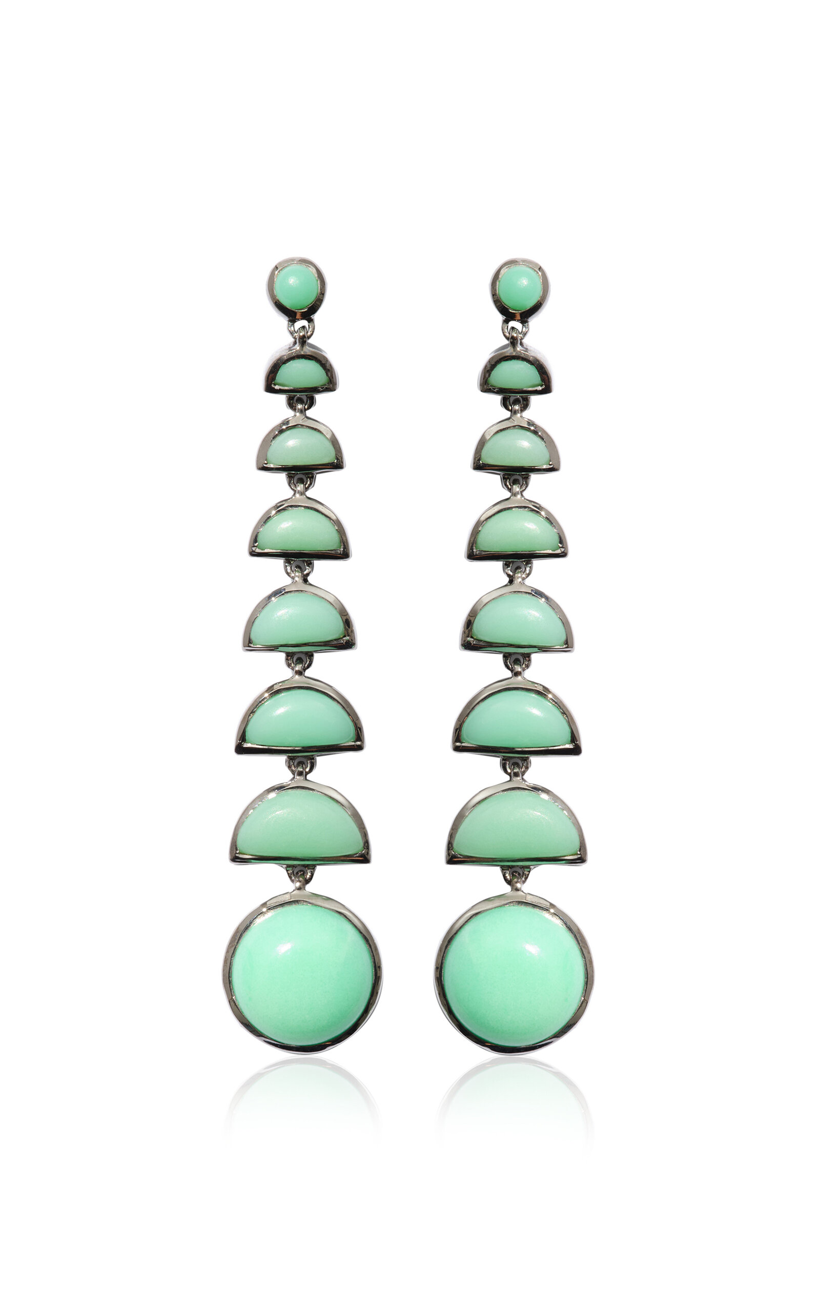 Shop Nak Armstrong Ballbearing Sterling Silver Chrysoprase Earrings In Green