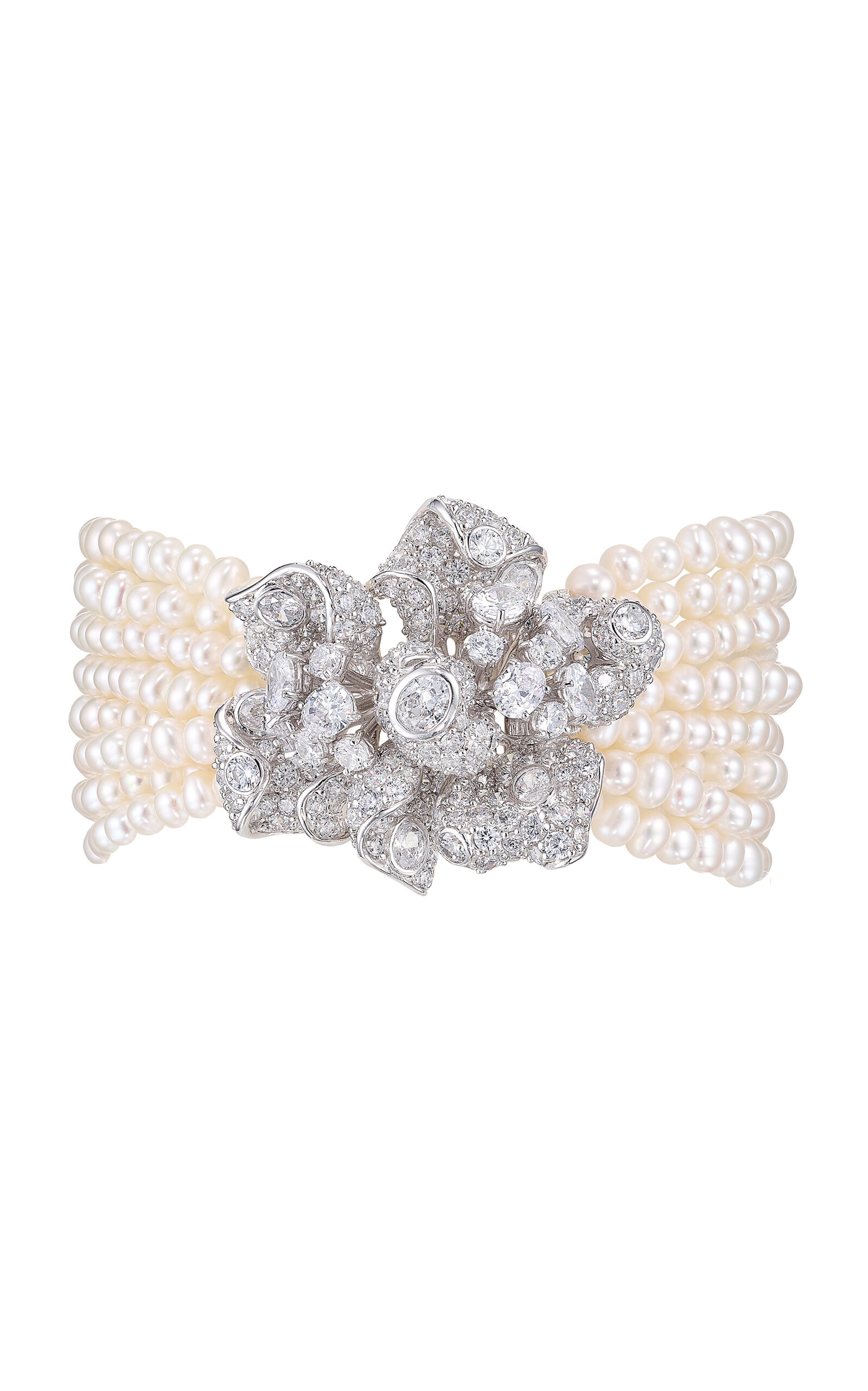 Shop Anabela Chan 18k White Gold And Rhodium Vermeil Pearl Bloomingdale Bracelet