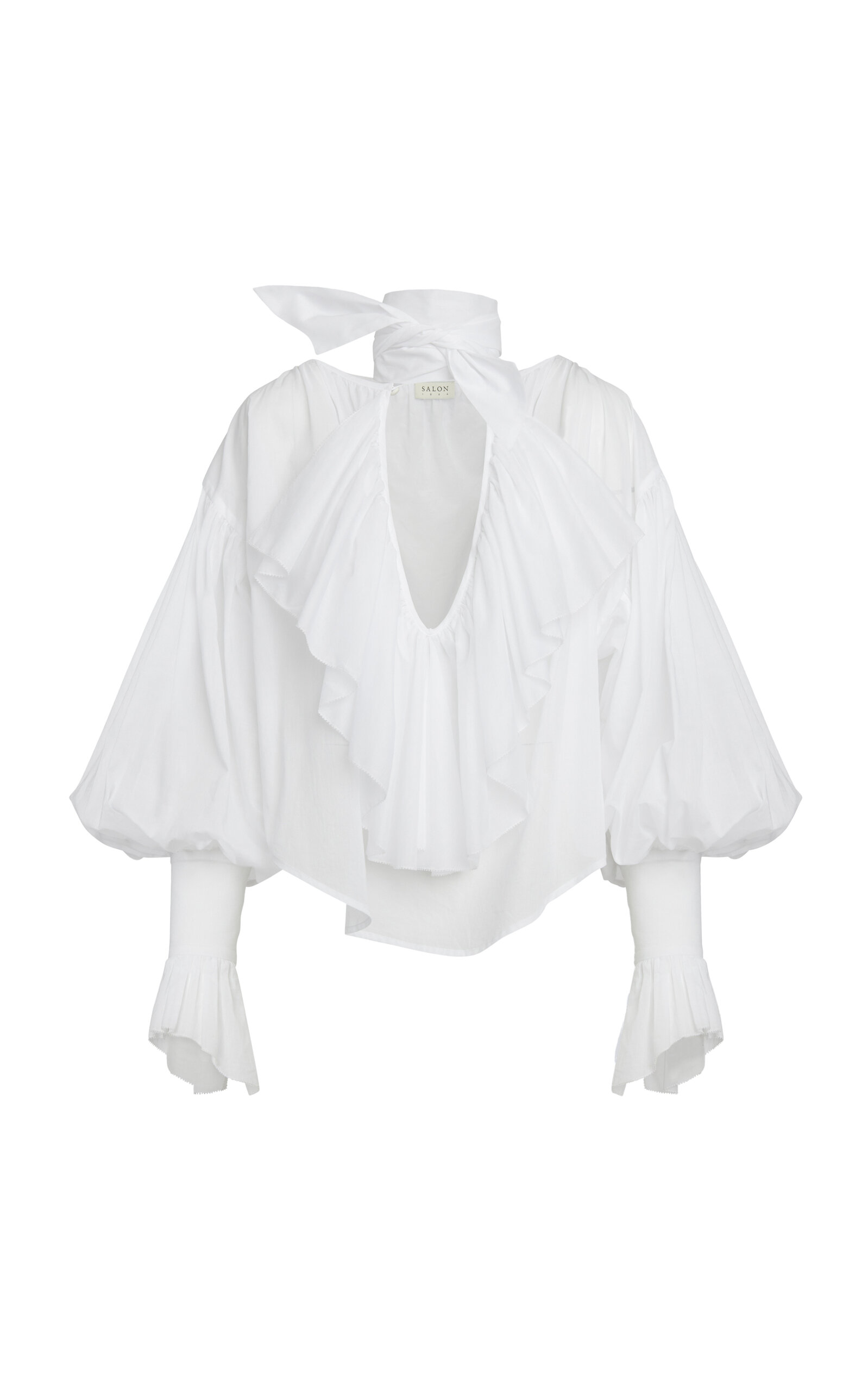 Giacomo Ruffled Cotton Chemise Top