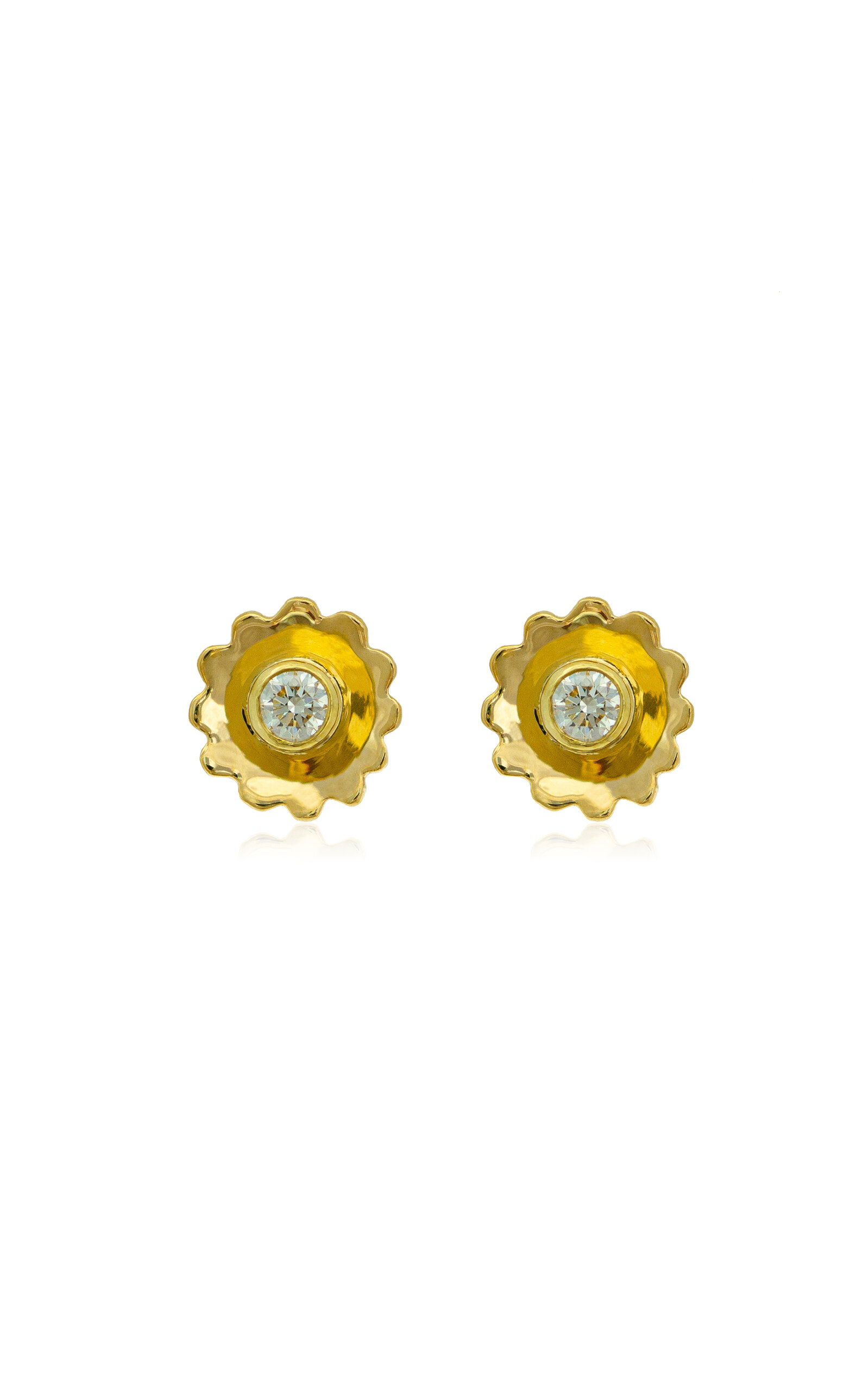 18K Yellow Gold Diamond Earrings